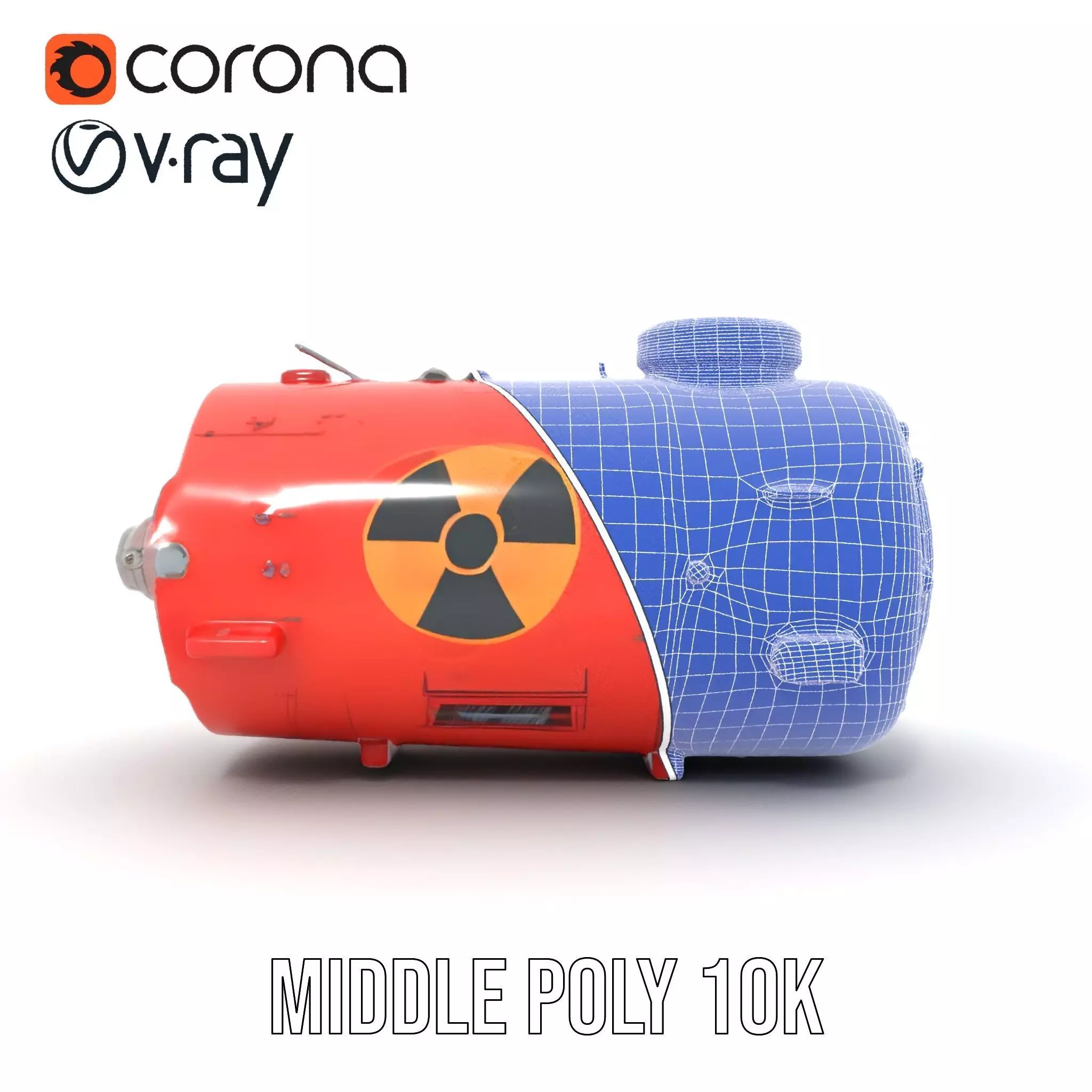 Red Torpedo Model Pack with Hazard Symbol Low-poly 3D model_22