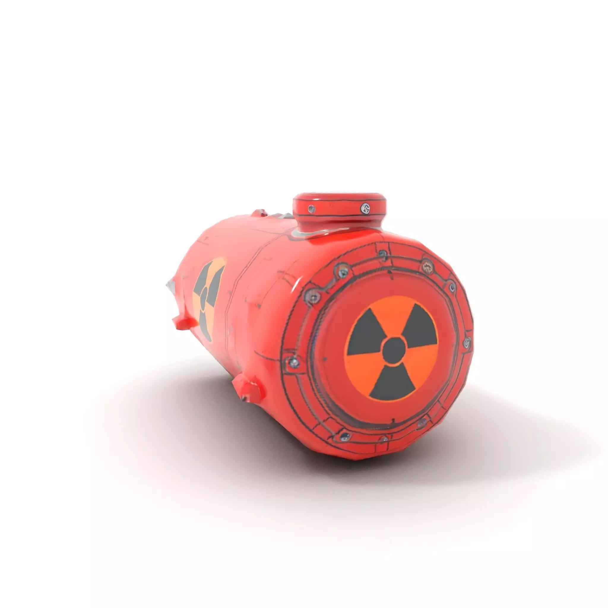 Red Torpedo Model Pack with Hazard Symbol Low-poly 3D model_10