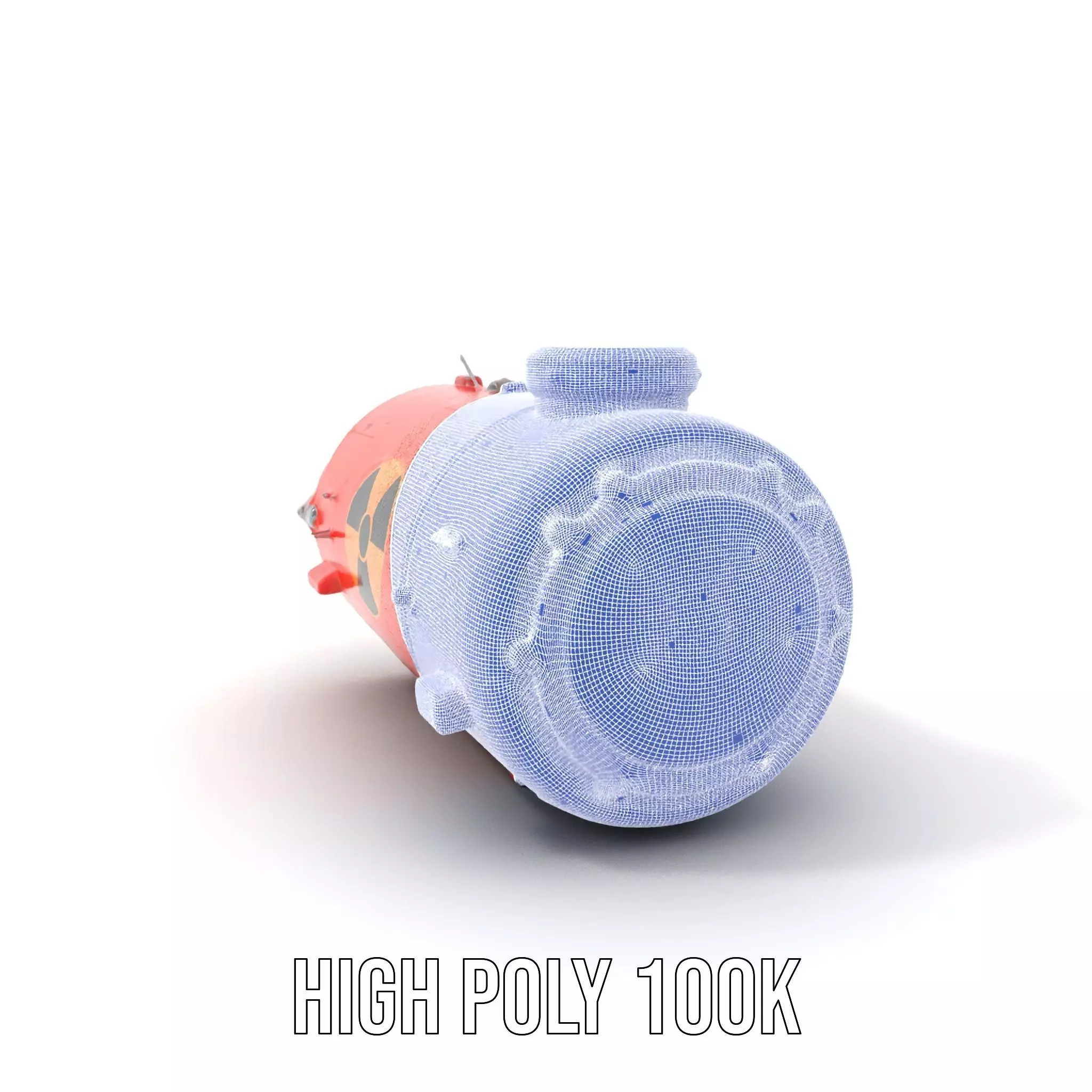 Red Torpedo Model Pack with Hazard Symbol Low-poly 3D model_5