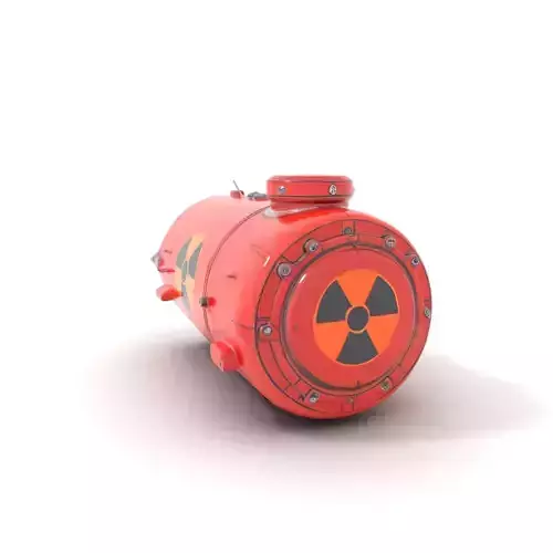 Red Torpedo Model Pack with Hazard Symbol Low-poly 3D model