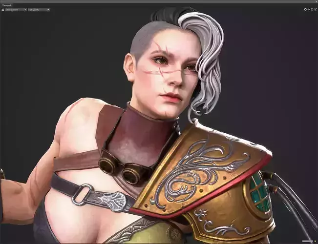 Steampunk epee female warrior