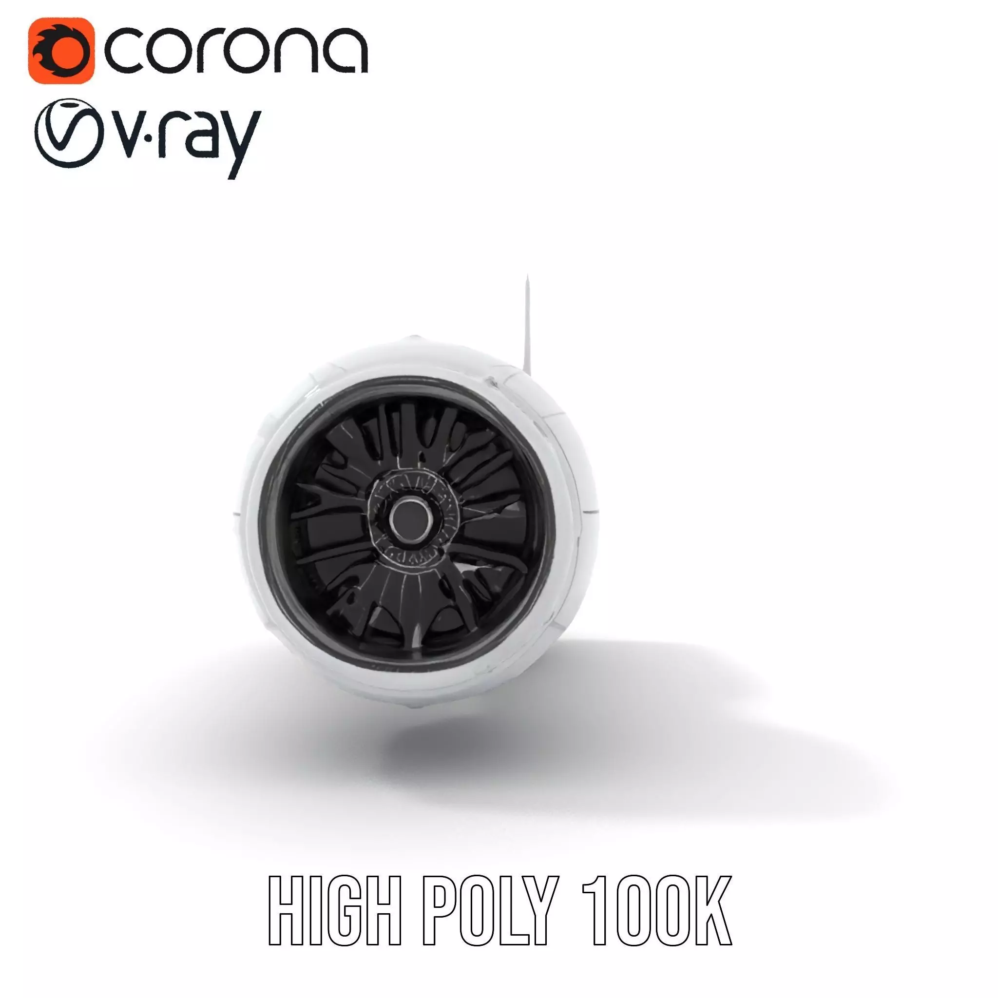 Detailed Jet Engine Turbine Model Pack for Design Projects Low-poly 3D model_23