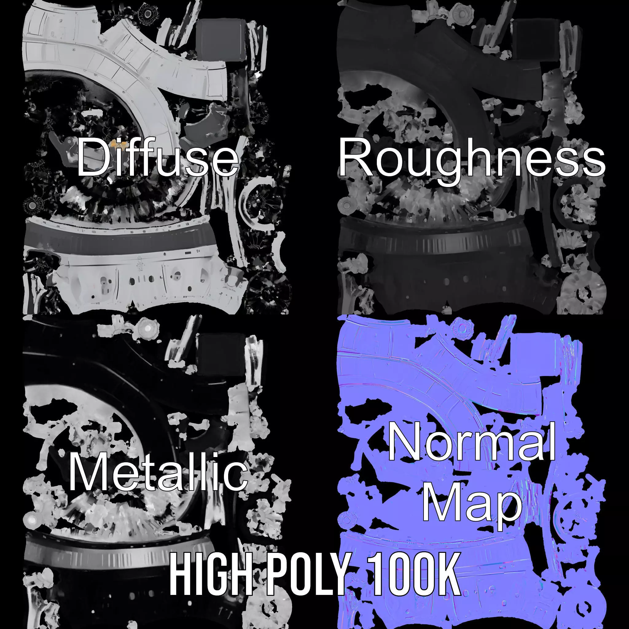 Detailed Jet Engine Turbine Model Pack for Design Projects Low-poly 3D model_4