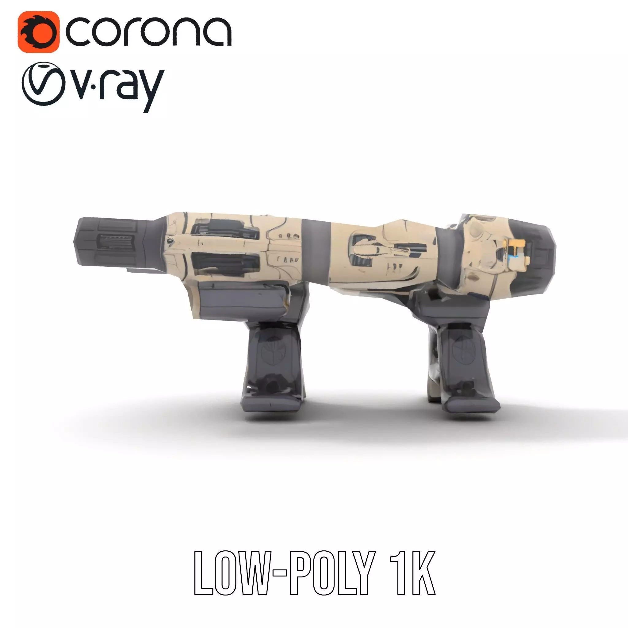 Futuristic Tactical Weapon Model Pack Low-poly 3D model_8