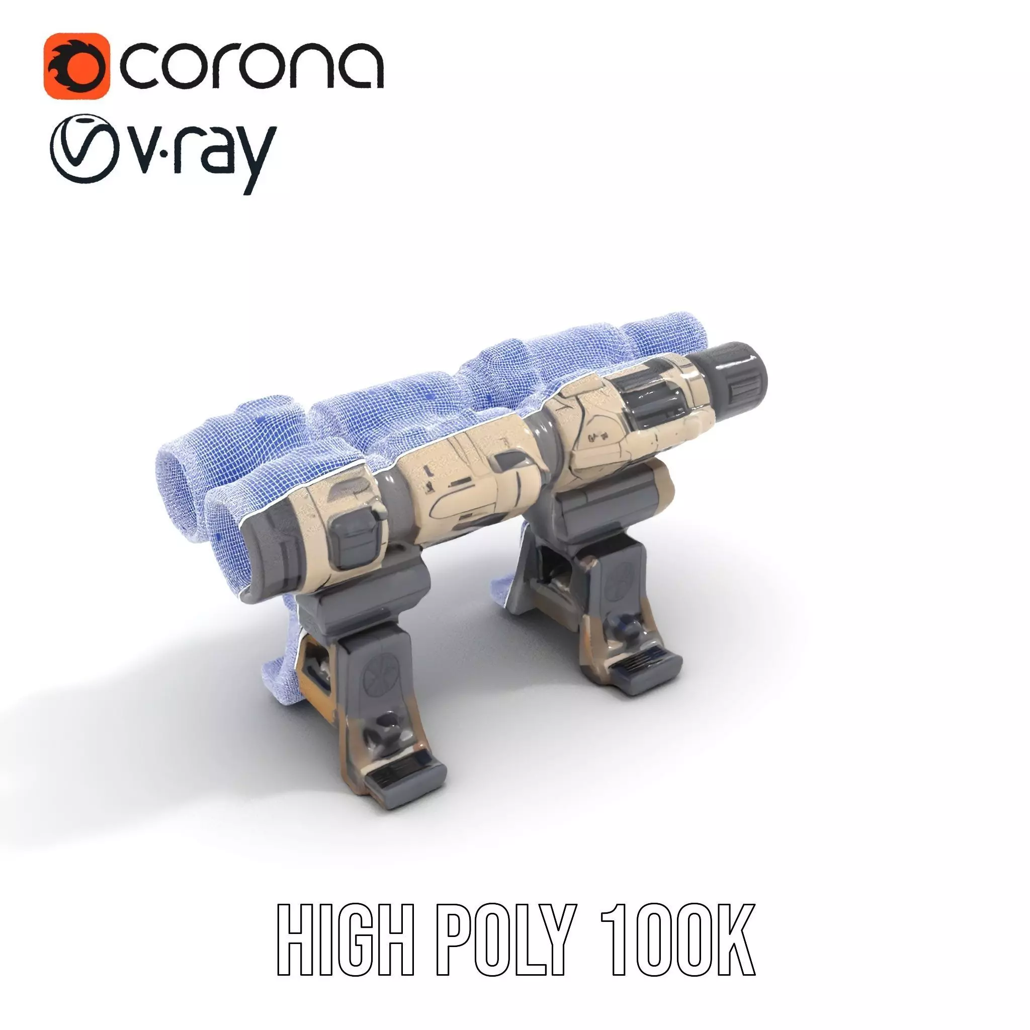 Futuristic Tactical Weapon Model Pack Low-poly 3D model_30