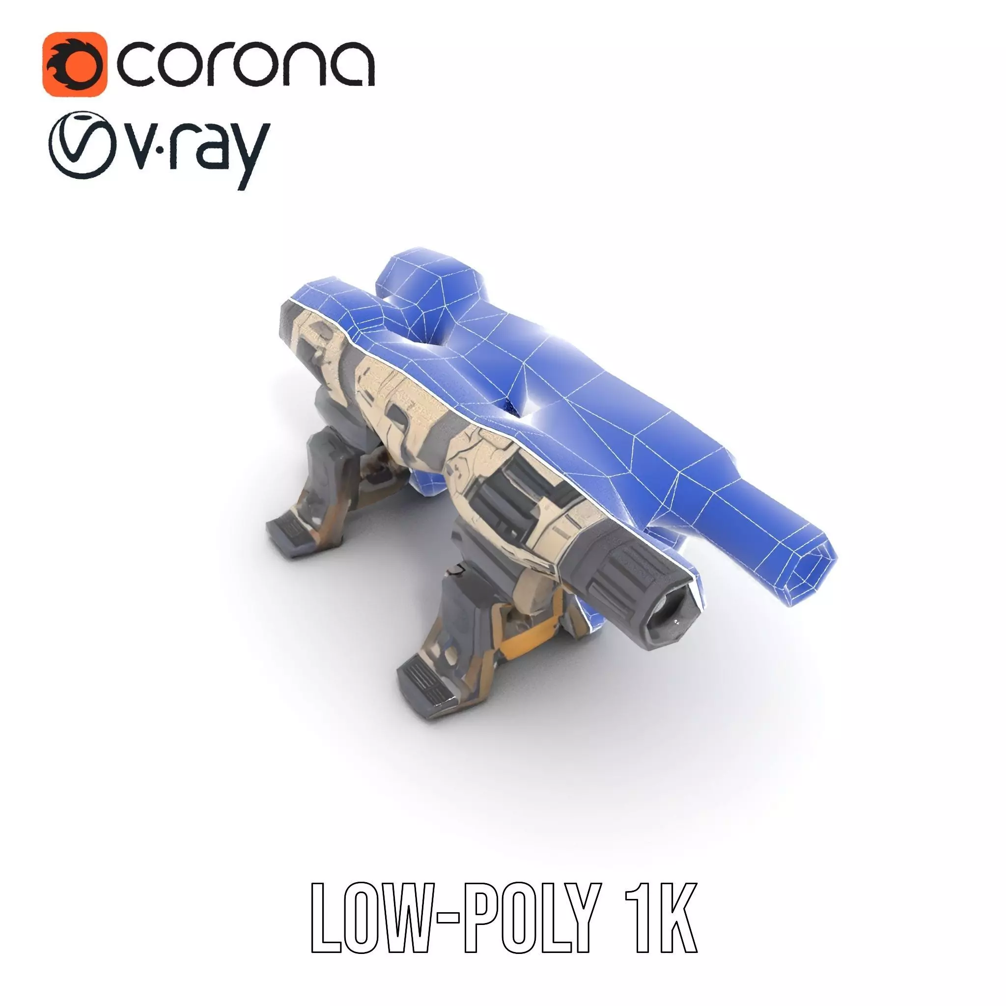 Futuristic Tactical Weapon Model Pack Low-poly 3D model_17