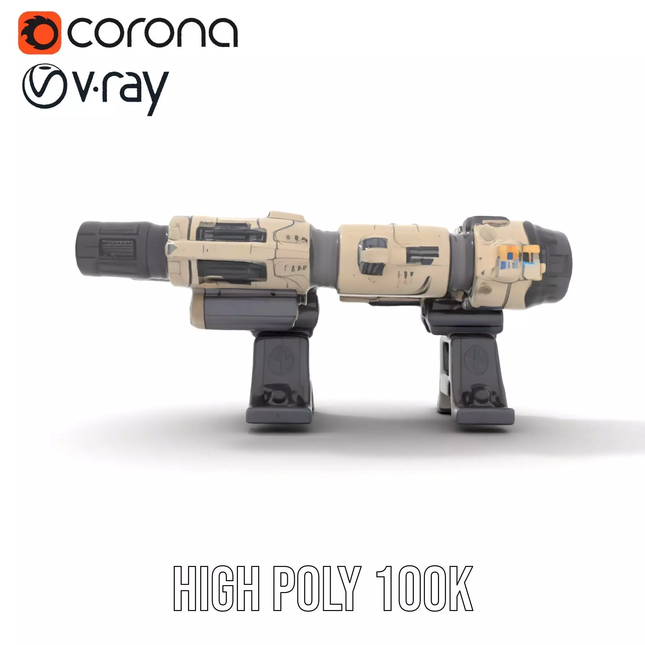 Futuristic Tactical Weapon Model Pack Low-poly 3D model_33