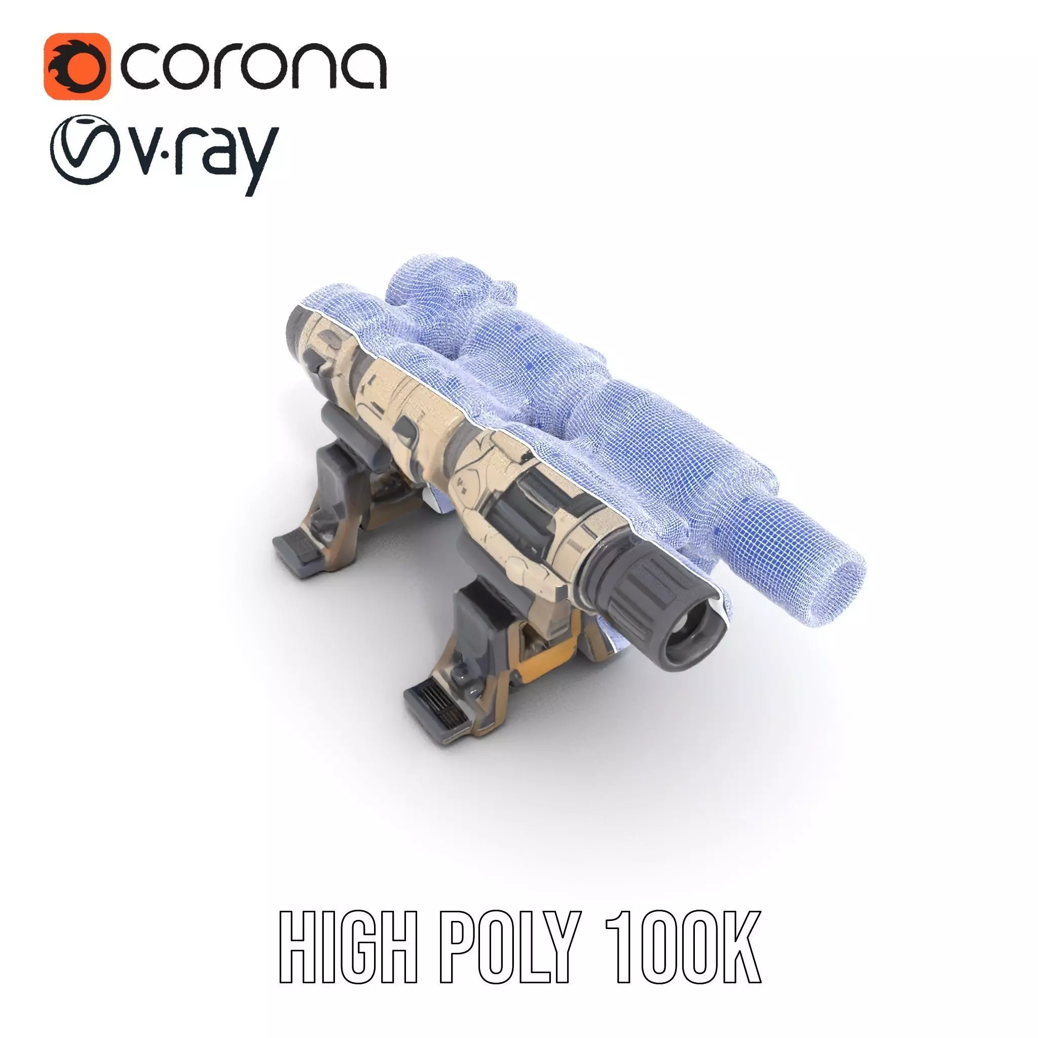 Futuristic Tactical Weapon Model Pack Low-poly 3D model_27