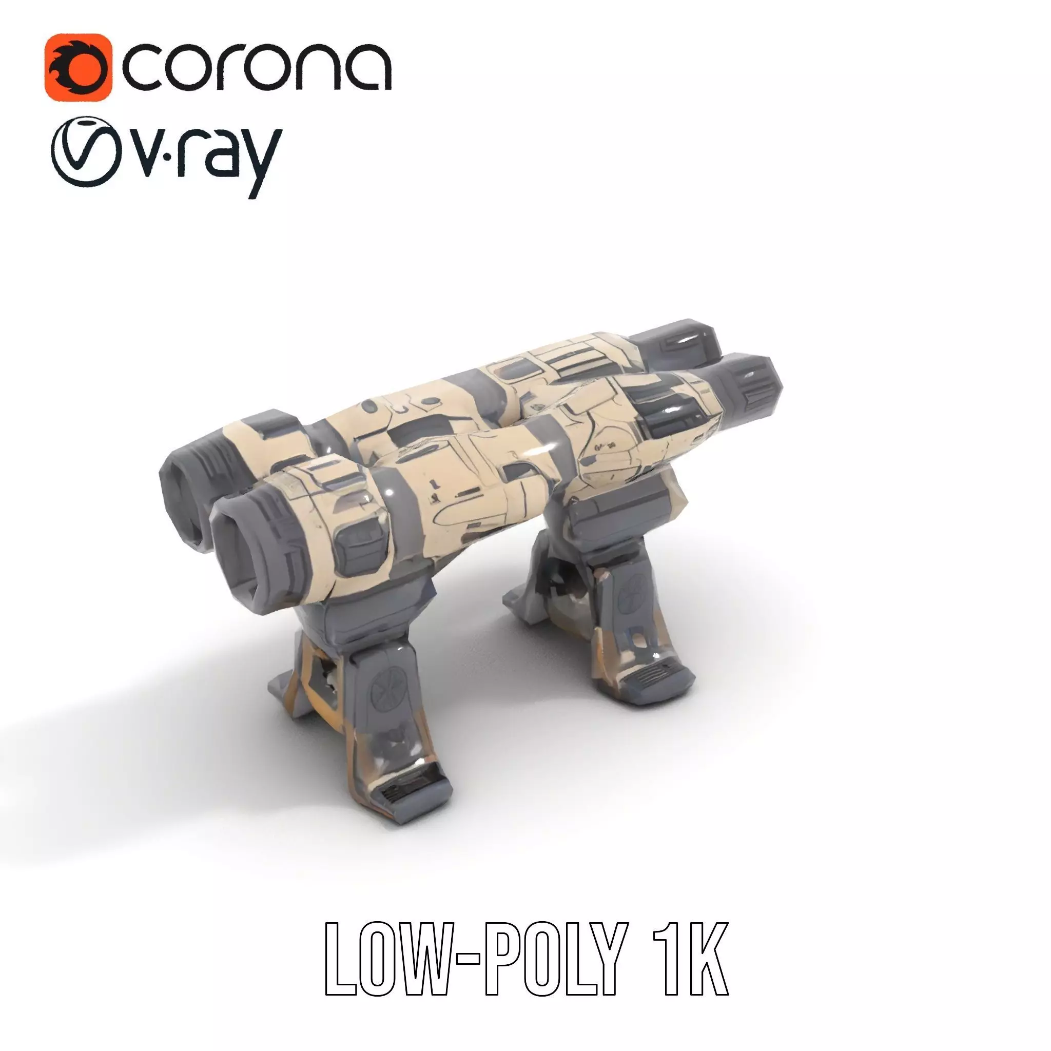 Futuristic Tactical Weapon Model Pack Low-poly 3D model_20