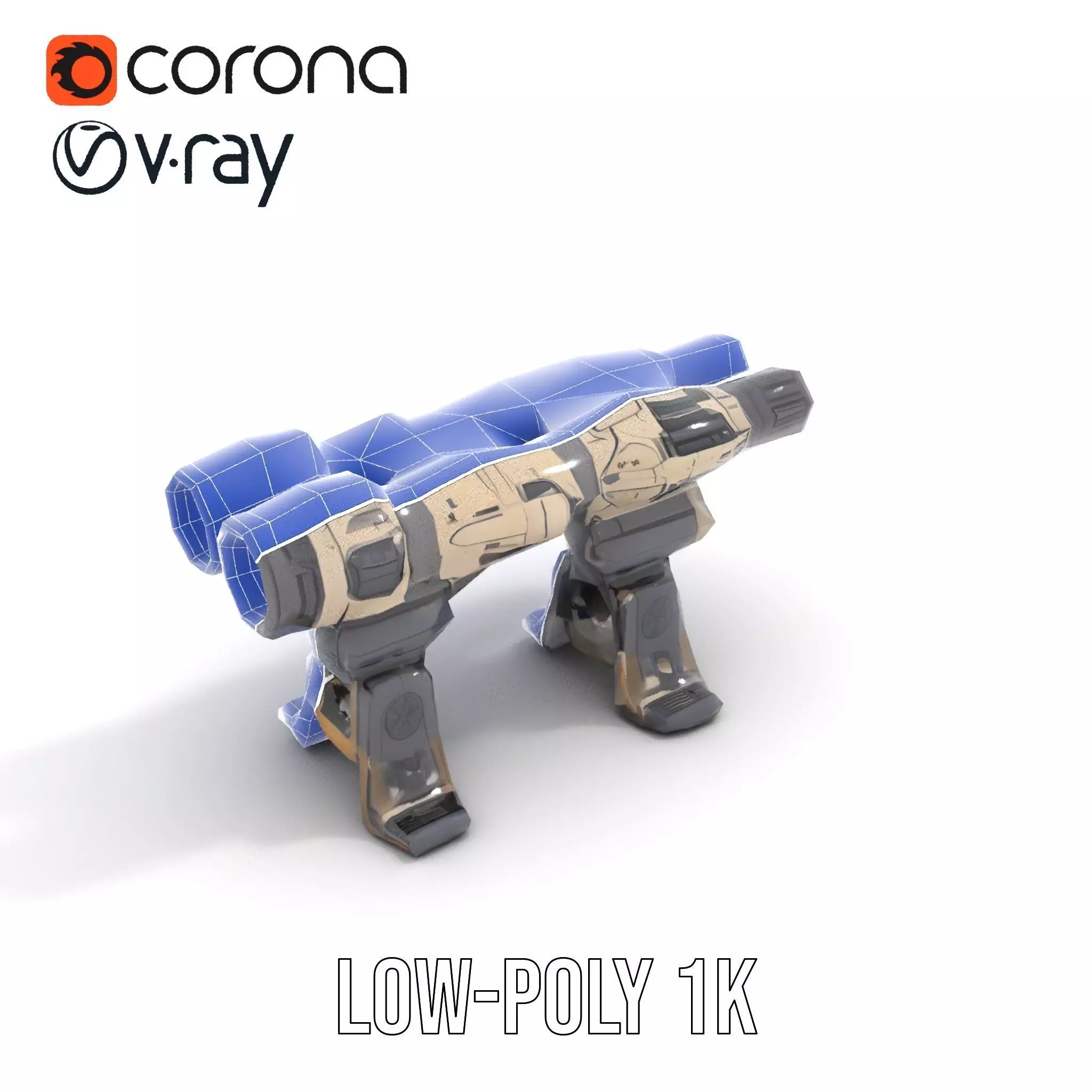 Futuristic Tactical Weapon Model Pack Low-poly 3D model_23