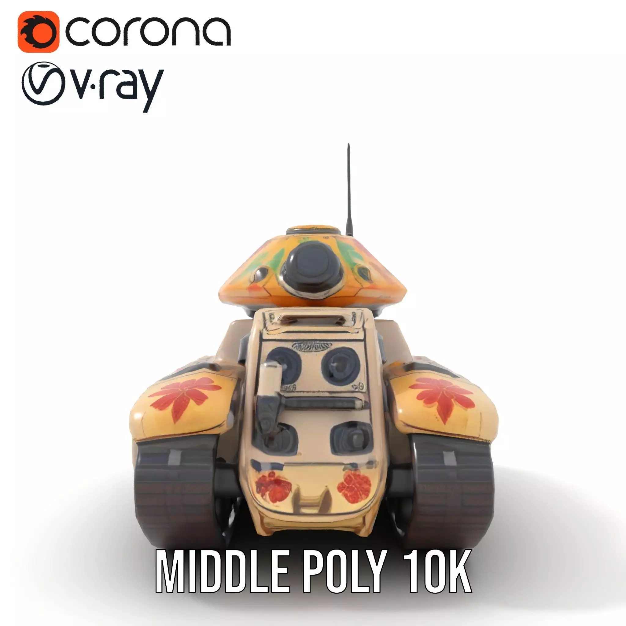 Floral Camouflage Tank Model Pack Low-poly 3D model_11