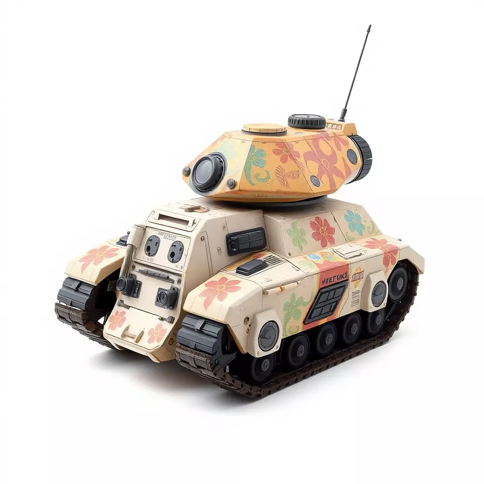 Floral Camouflage Tank Model Pack Low-poly 3D model_3