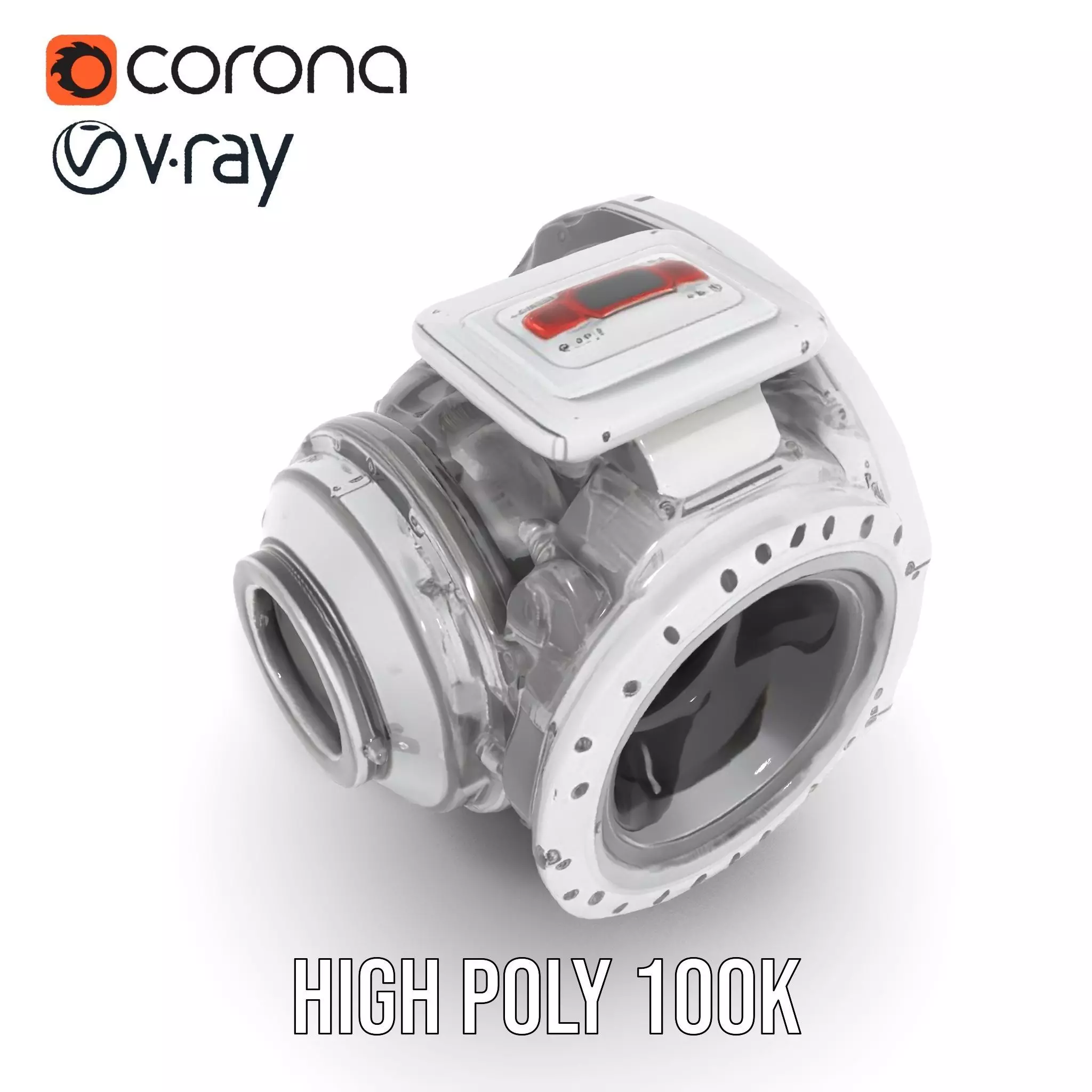 Futuristic Engine Component model pack Low-poly 3D model_19