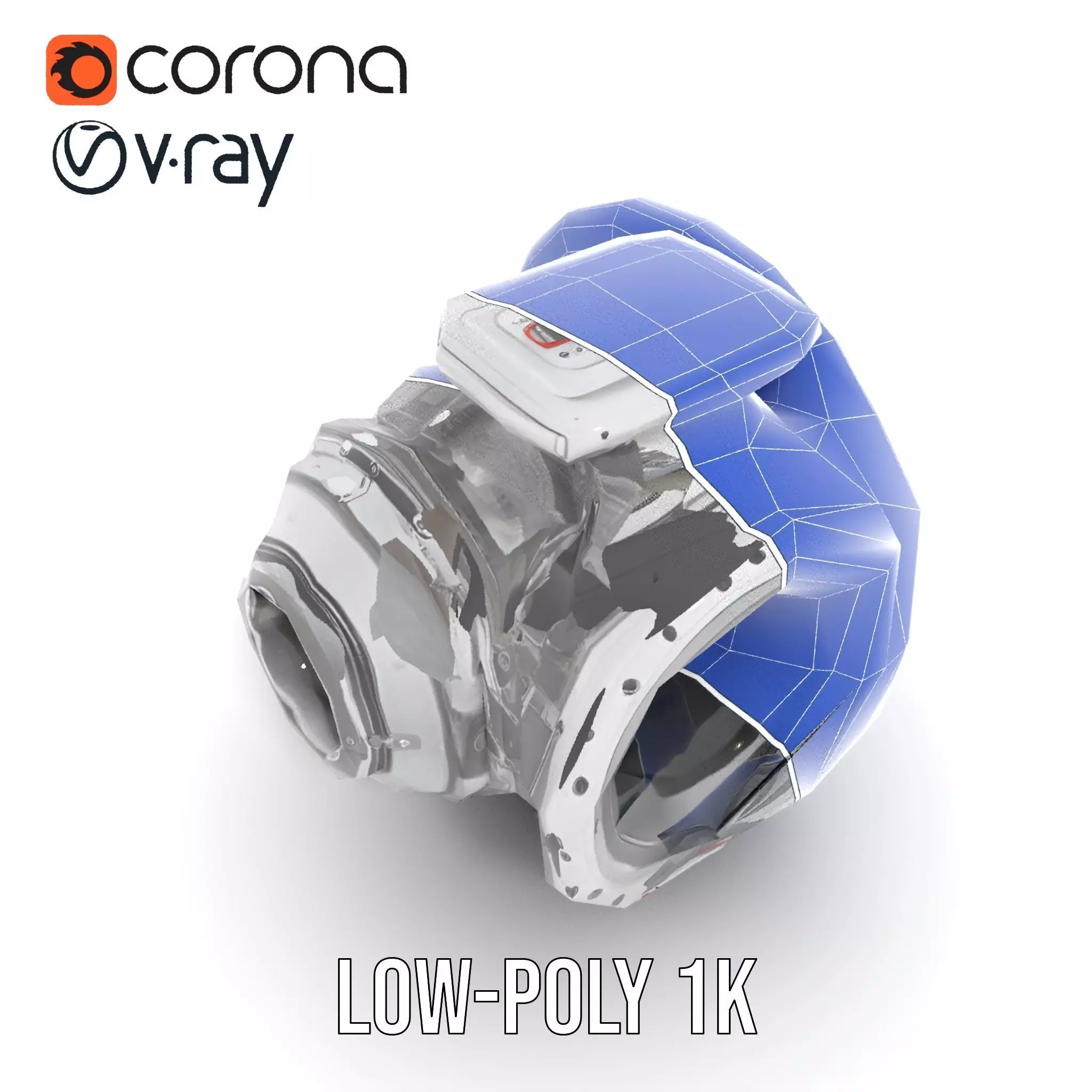 Futuristic Engine Component model pack Low-poly 3D model_15