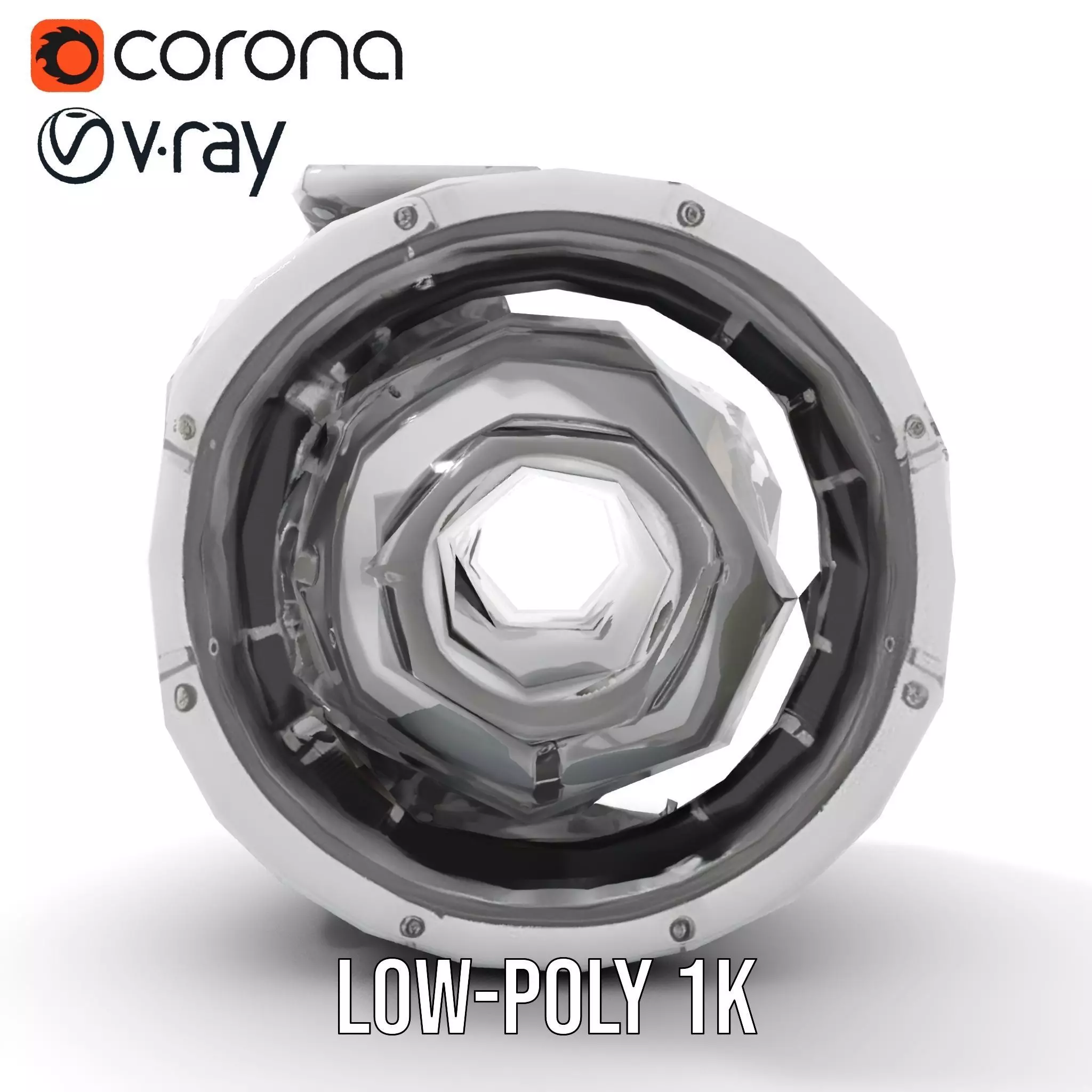 Futuristic Engine Component model pack Low-poly 3D model_18