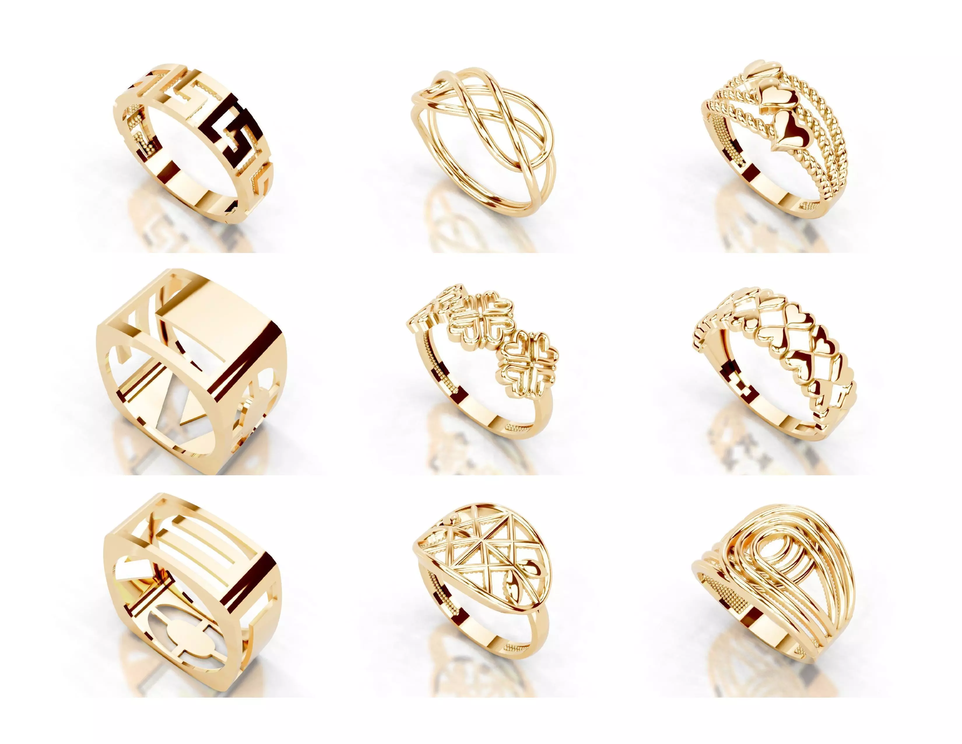 Slim 14K Ring Under 3 Grams US Size 7 Rhino 3DM STL 3D print 3D 3D print model_1