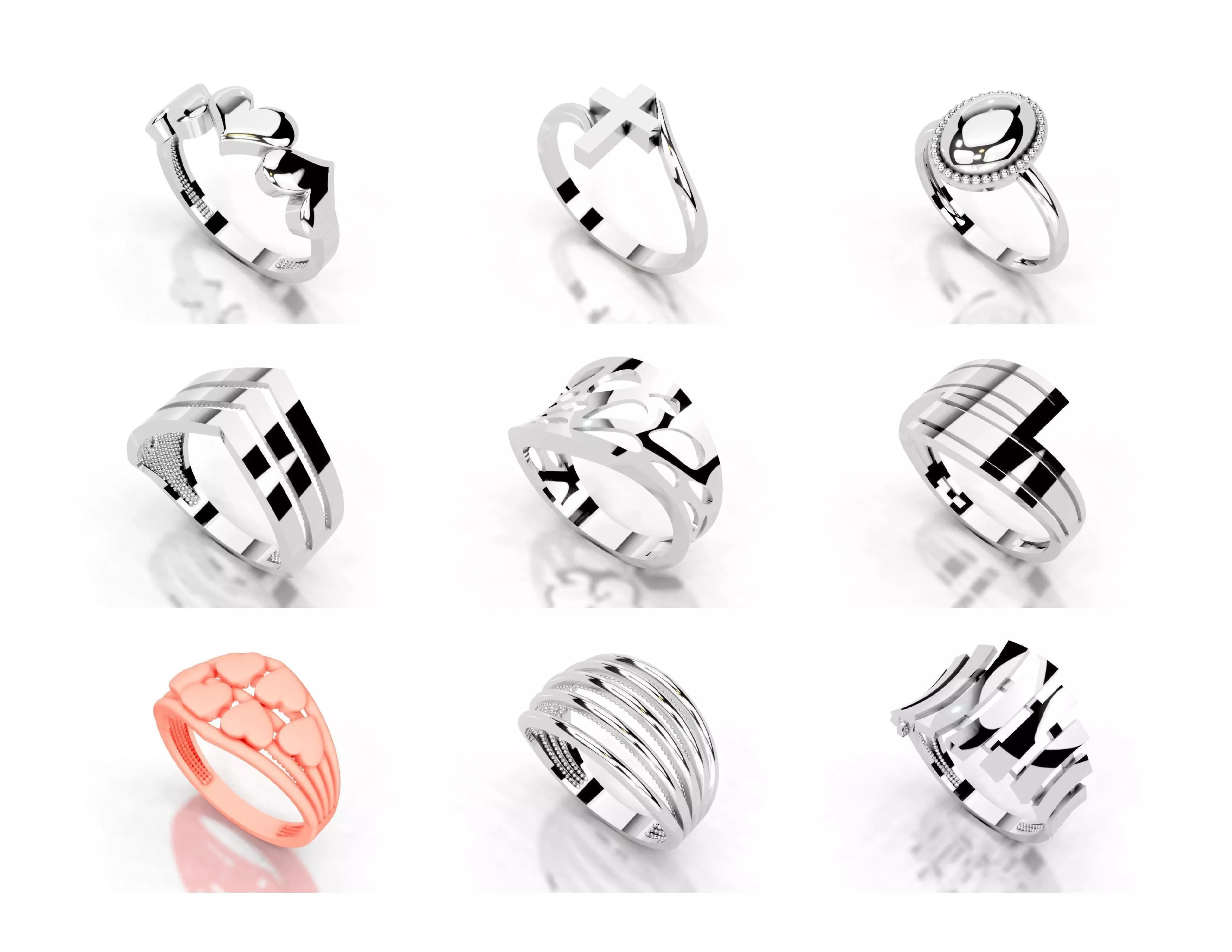 Slim 14K Ring Under 3 Grams US Size 7 Rhino 3DM STL 3D print 3D 3D print model_2