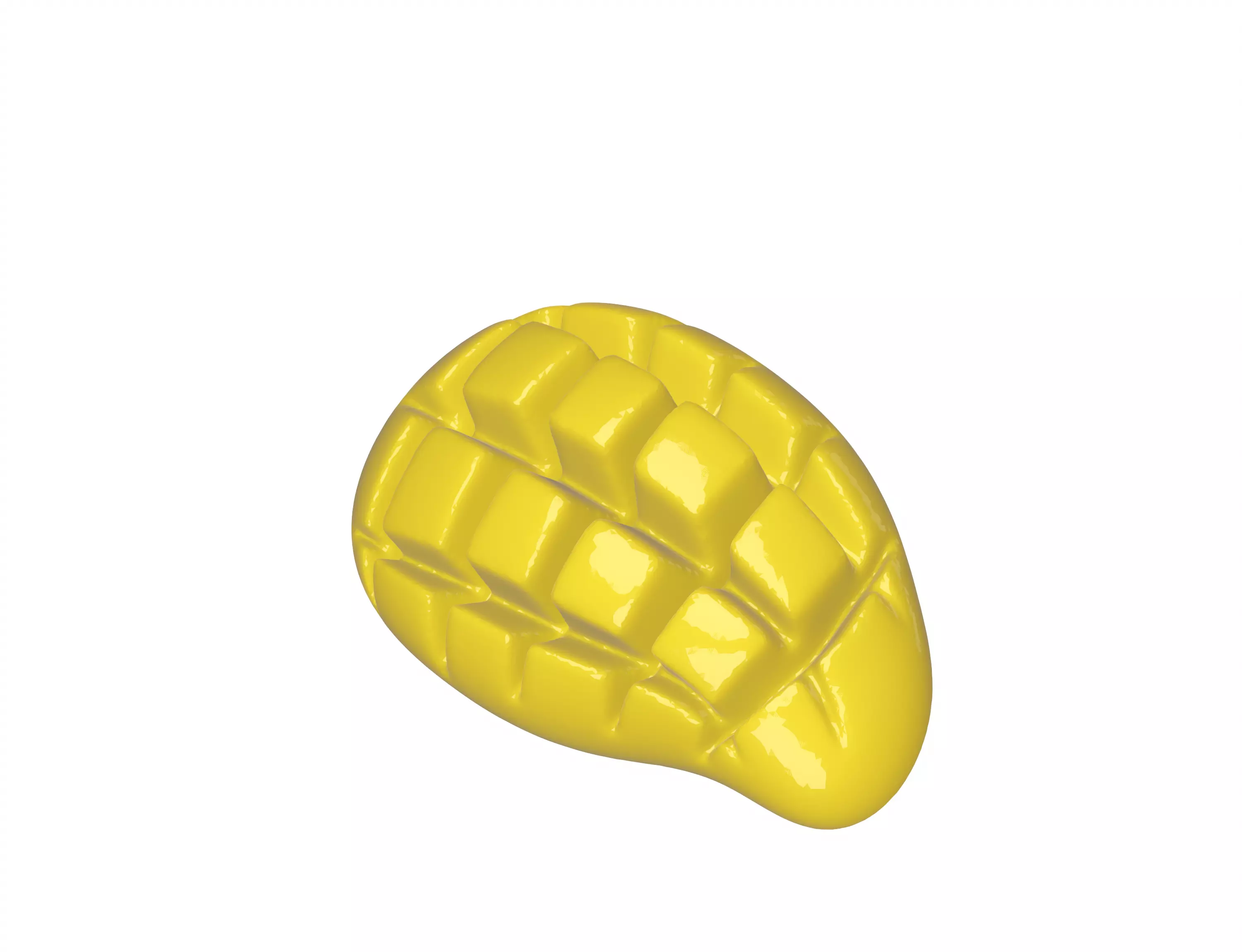 Cute Cubed Mango 3D Model Stylized Fruit 3D model_1