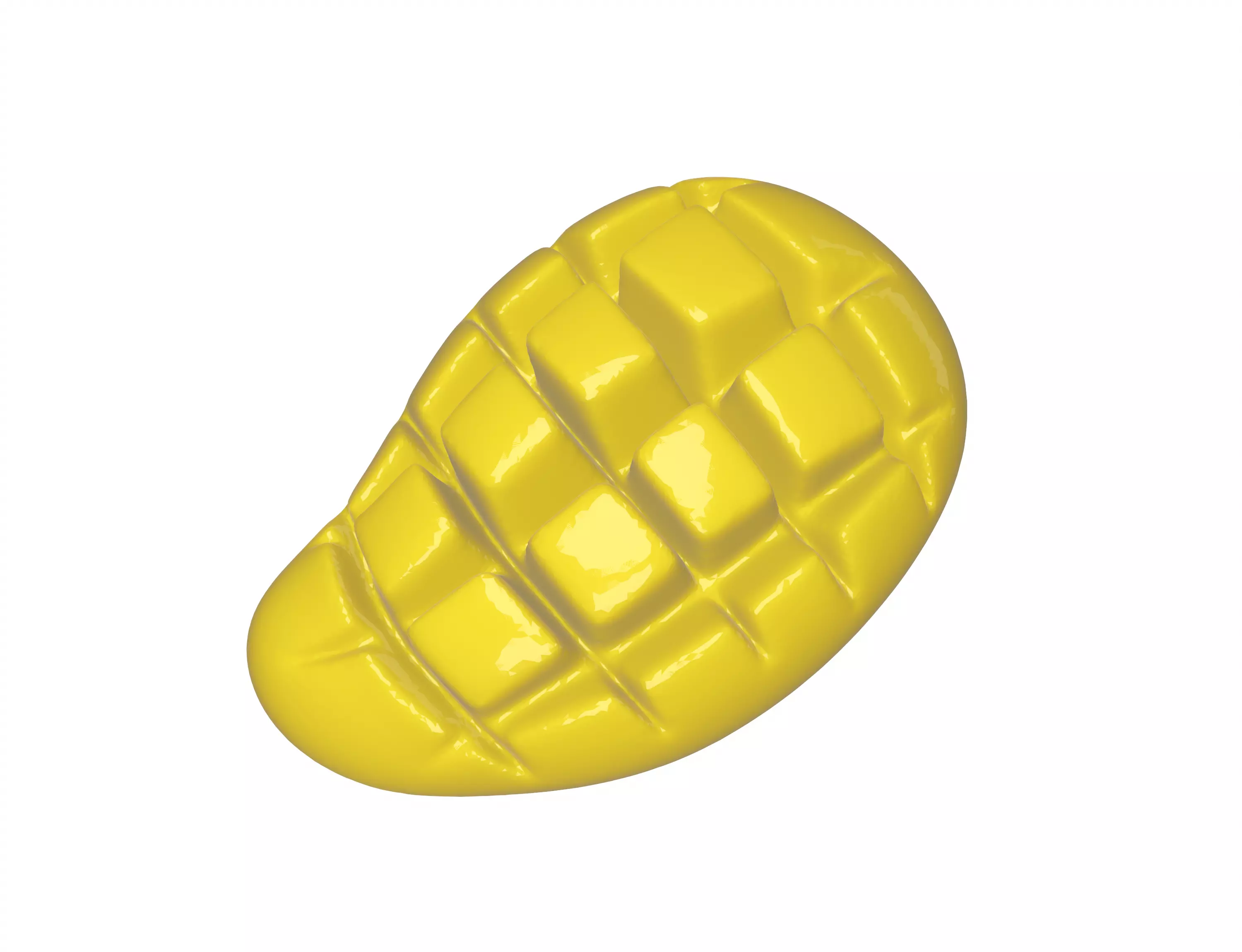 Cute Cubed Mango 3D Model Stylized Fruit 3D model_0