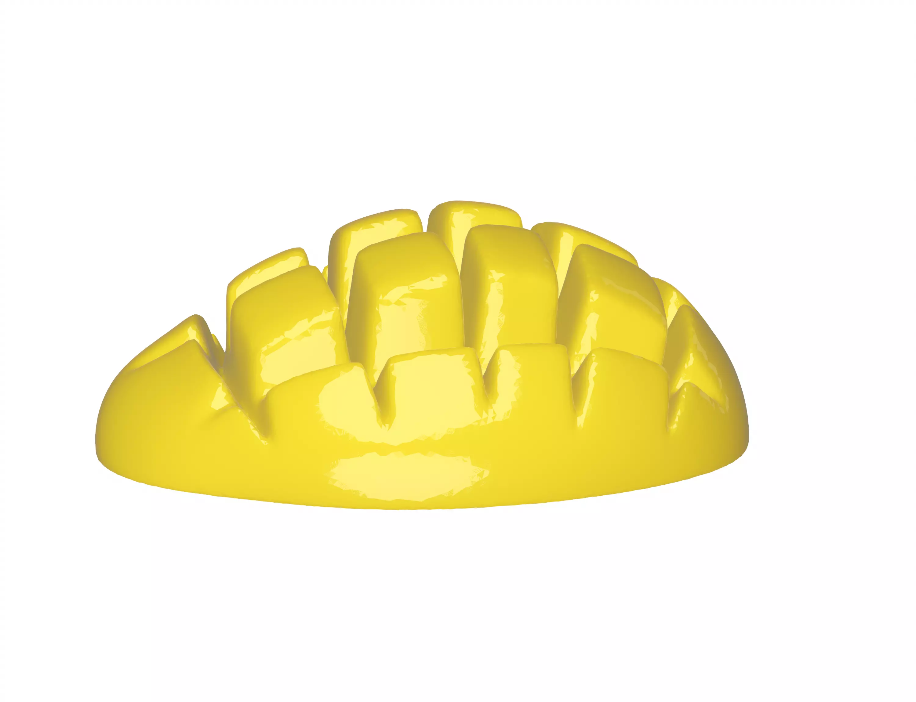 Cute Cubed Mango 3D Model Stylized Fruit 3D model_4