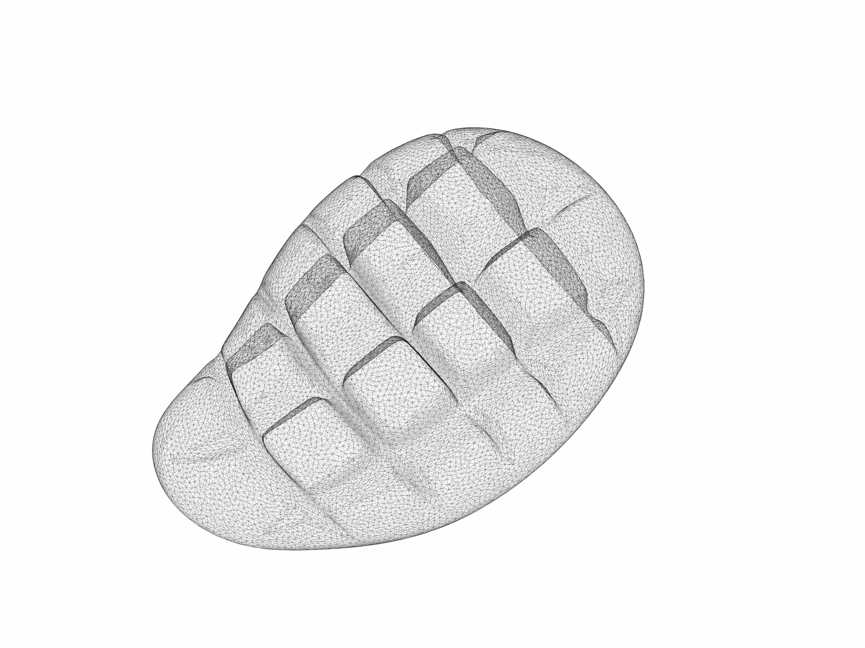 Cute Cubed Mango 3D Model Stylized Fruit 3D model_5