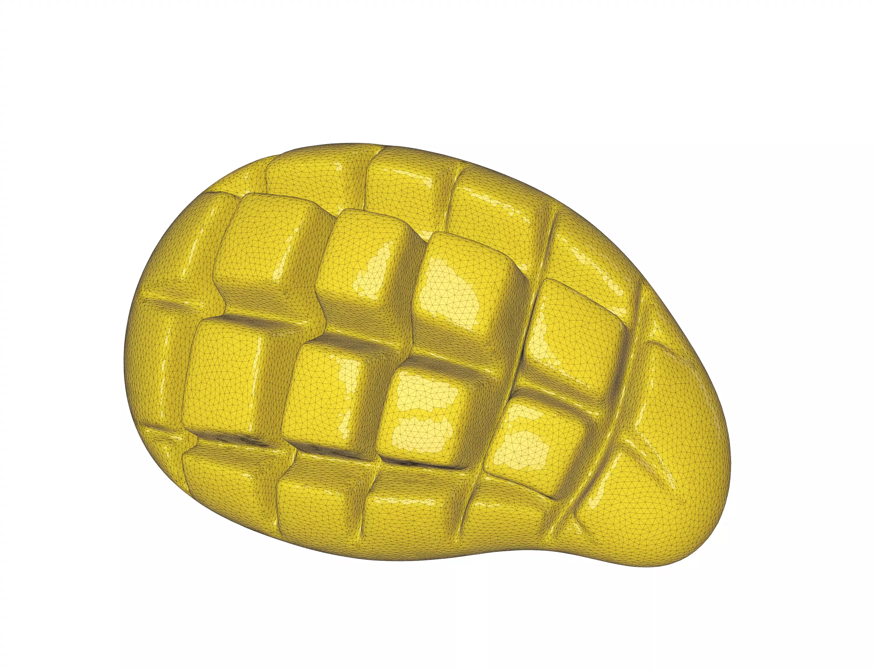 Cute Cubed Mango 3D Model Stylized Fruit 3D model_3