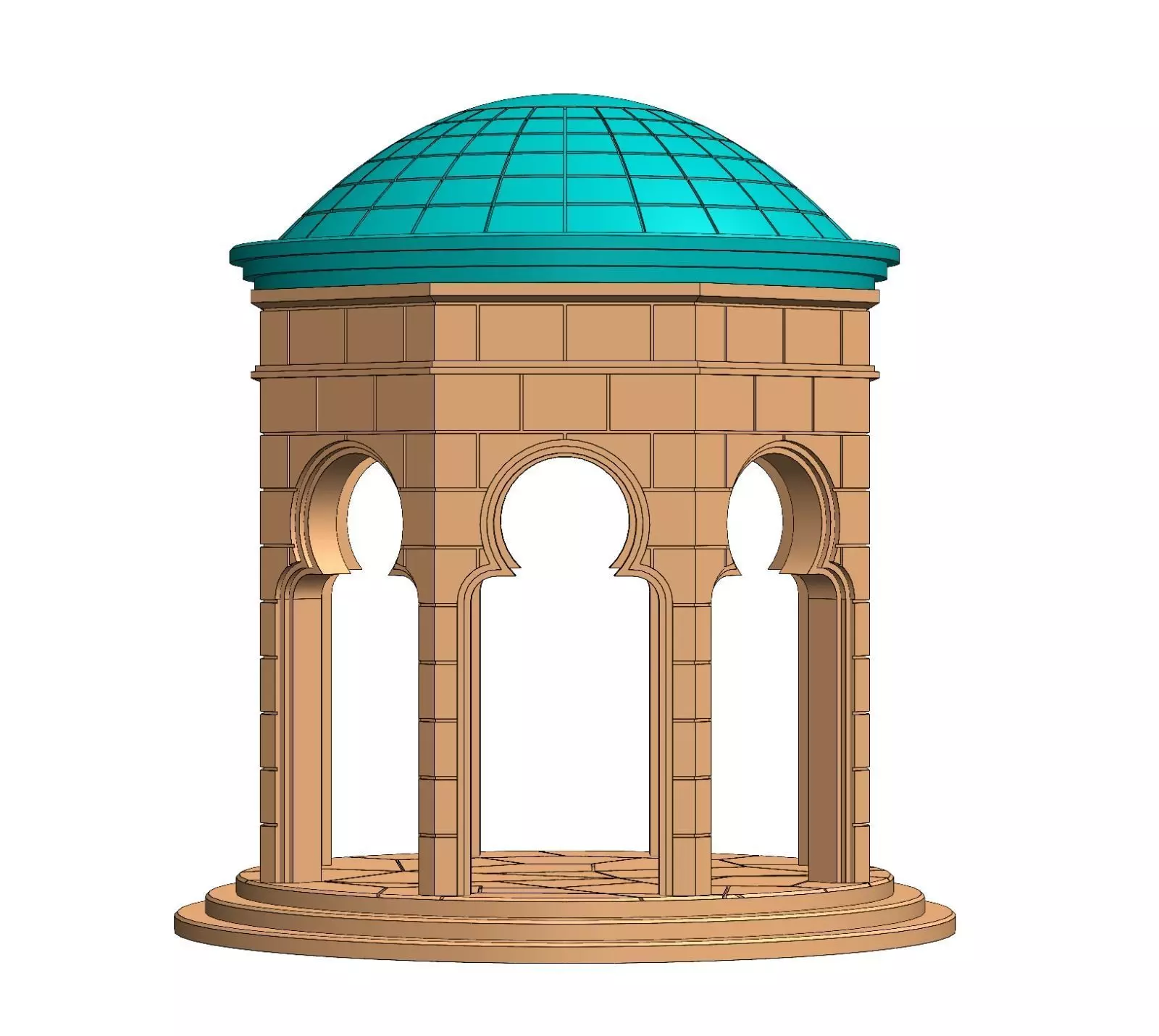 Theed Naboo Gazebo Diorama 3D print model_1