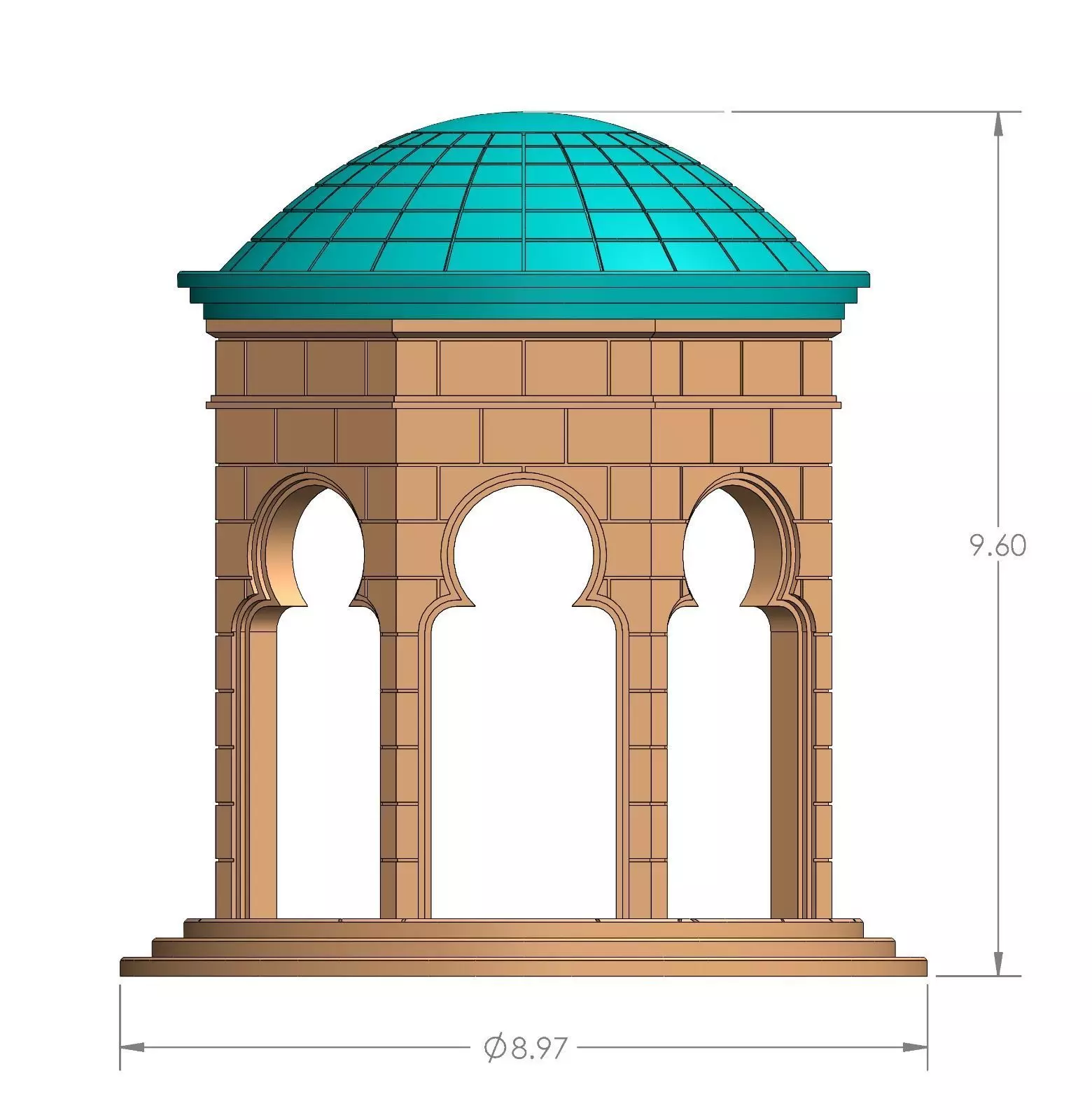 Theed Naboo Gazebo Diorama 3D print model_3