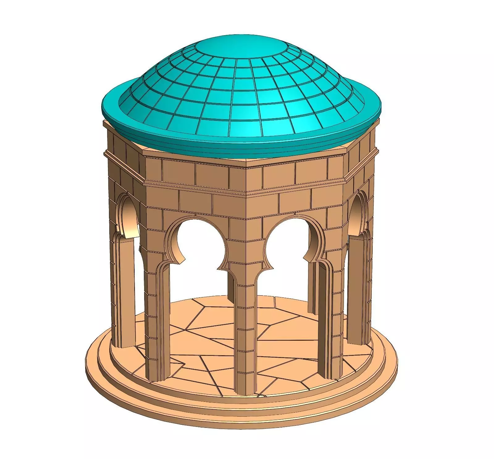 Theed Naboo Gazebo Diorama 3D print model_0
