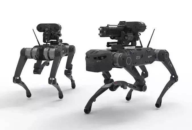   Military Robot Dog with a gun