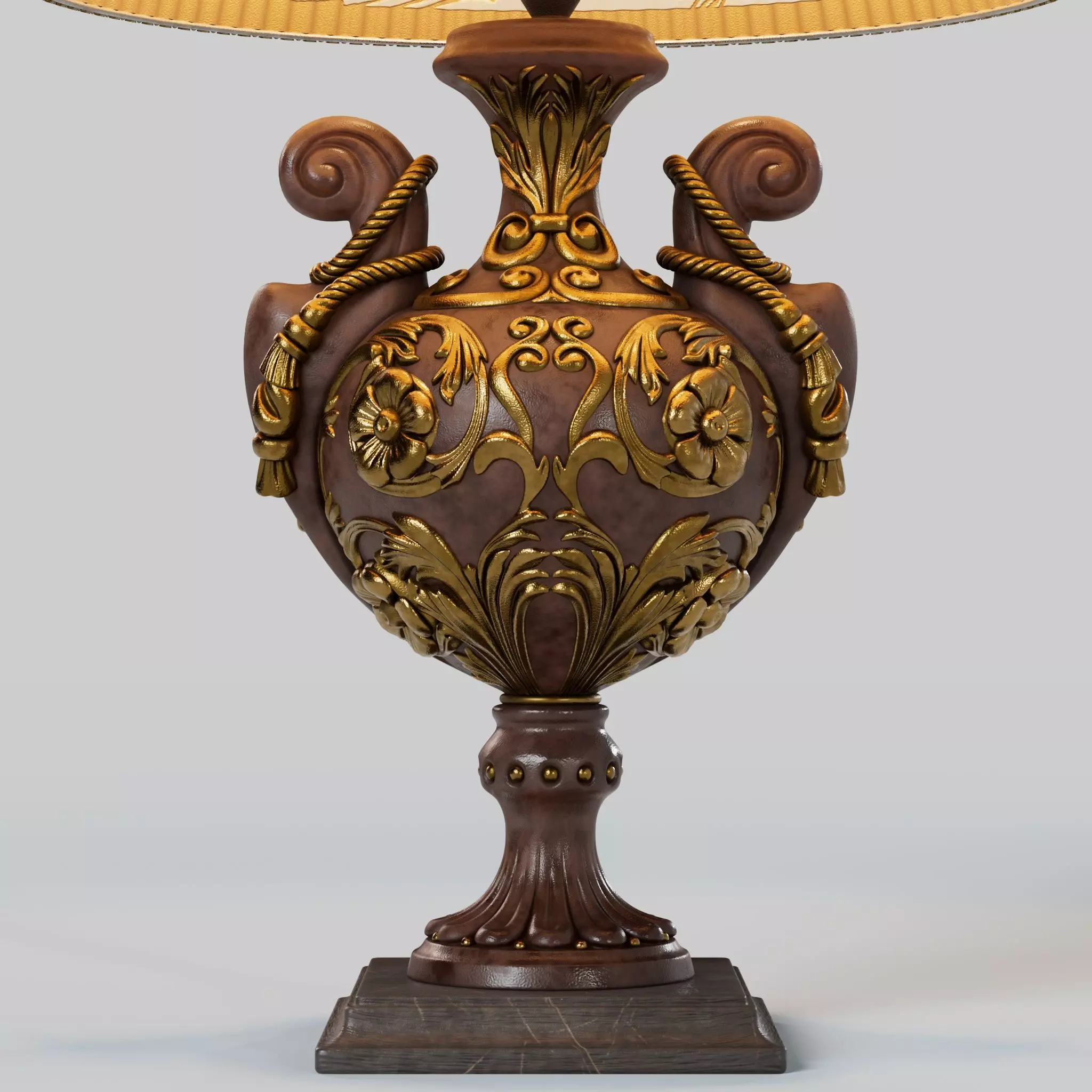 Vintage Table Lamp - Baroque Style 3D model_4