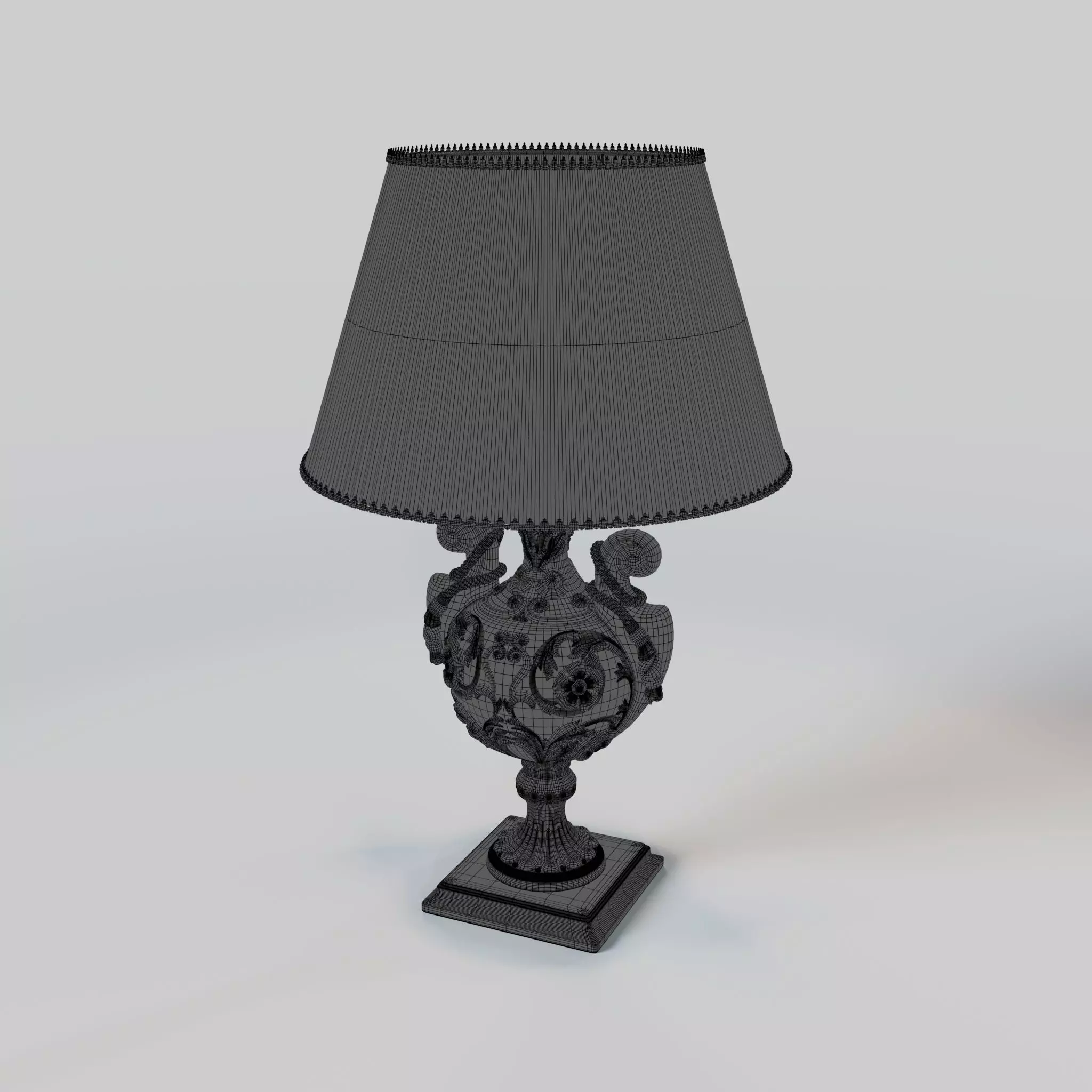 Vintage Table Lamp - Baroque Style 3D model_5