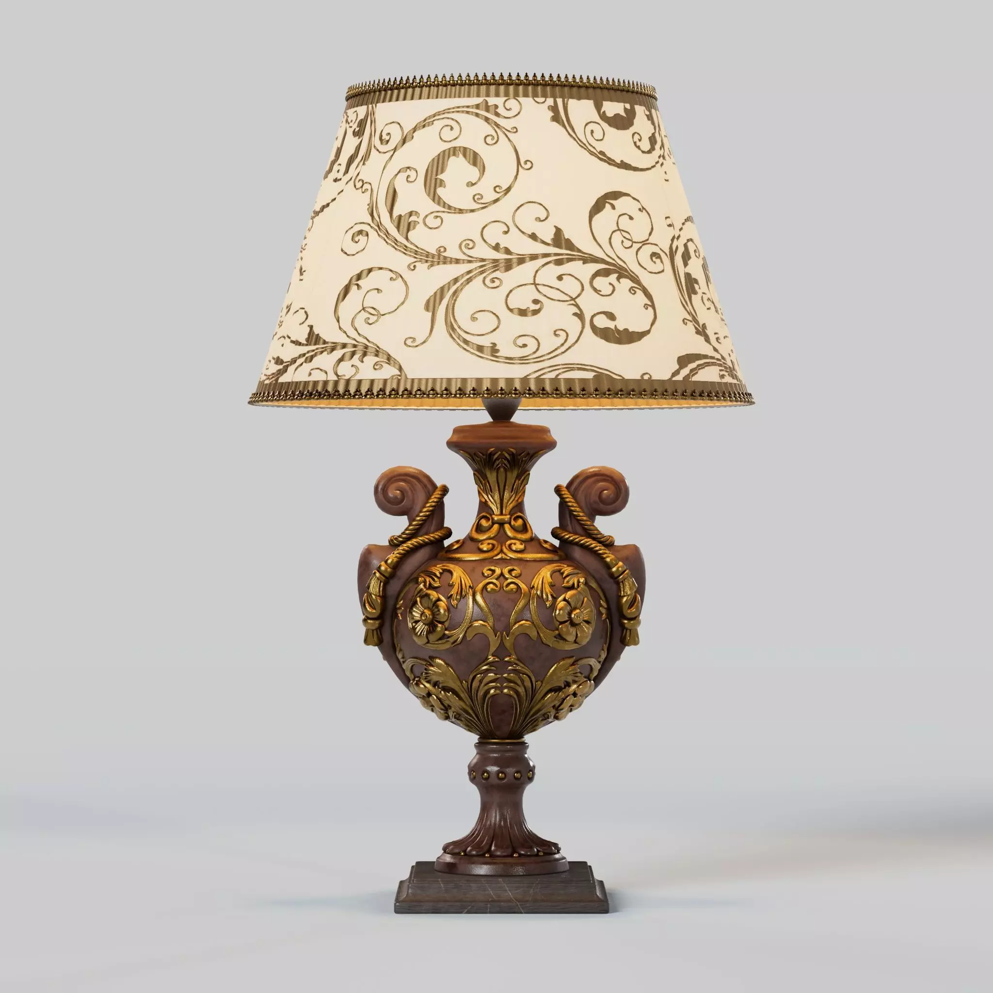 Vintage Table Lamp - Baroque Style 3D model_3