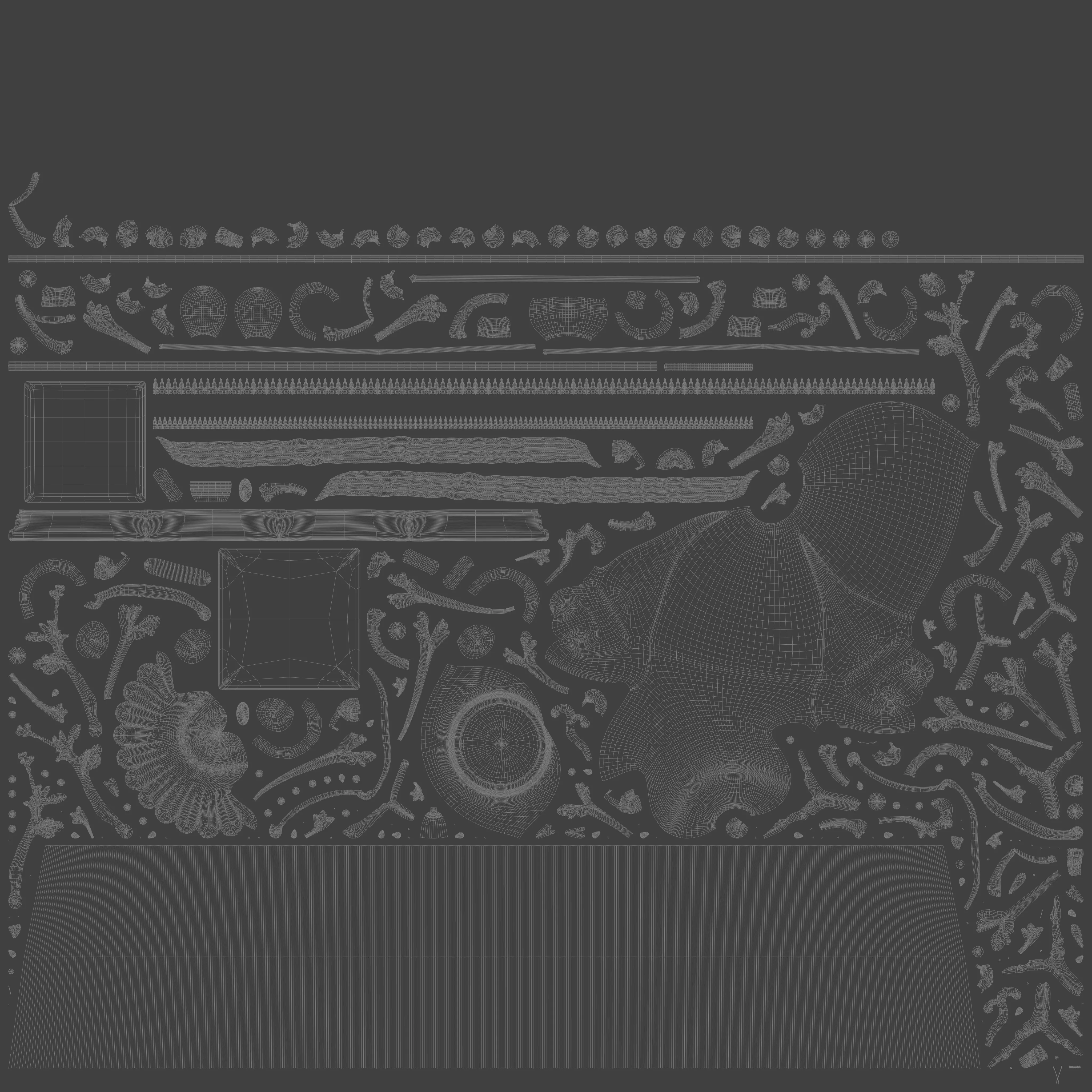 Vintage Table Lamp - Baroque Style 3D model_6