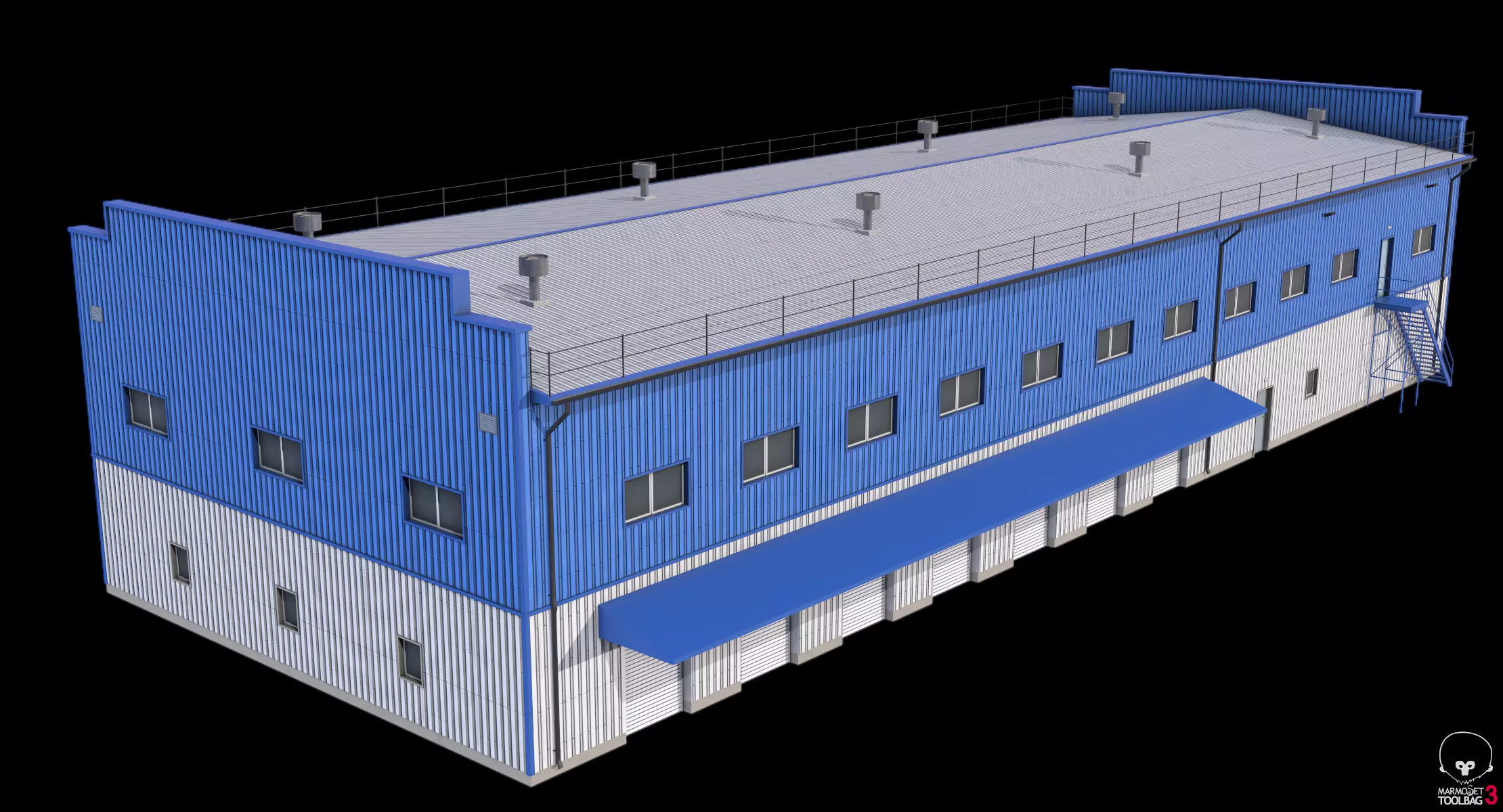 6 Blue Industrial Buildings Collection _24