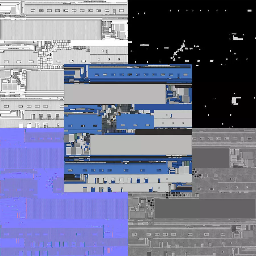 6 Blue Industrial Buildings Collection _27