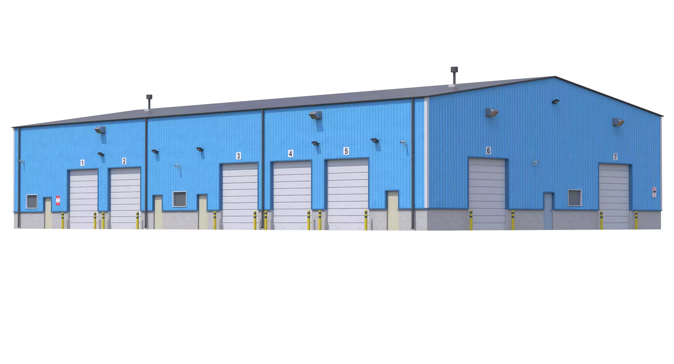 6 Blue Industrial Buildings Collection _1