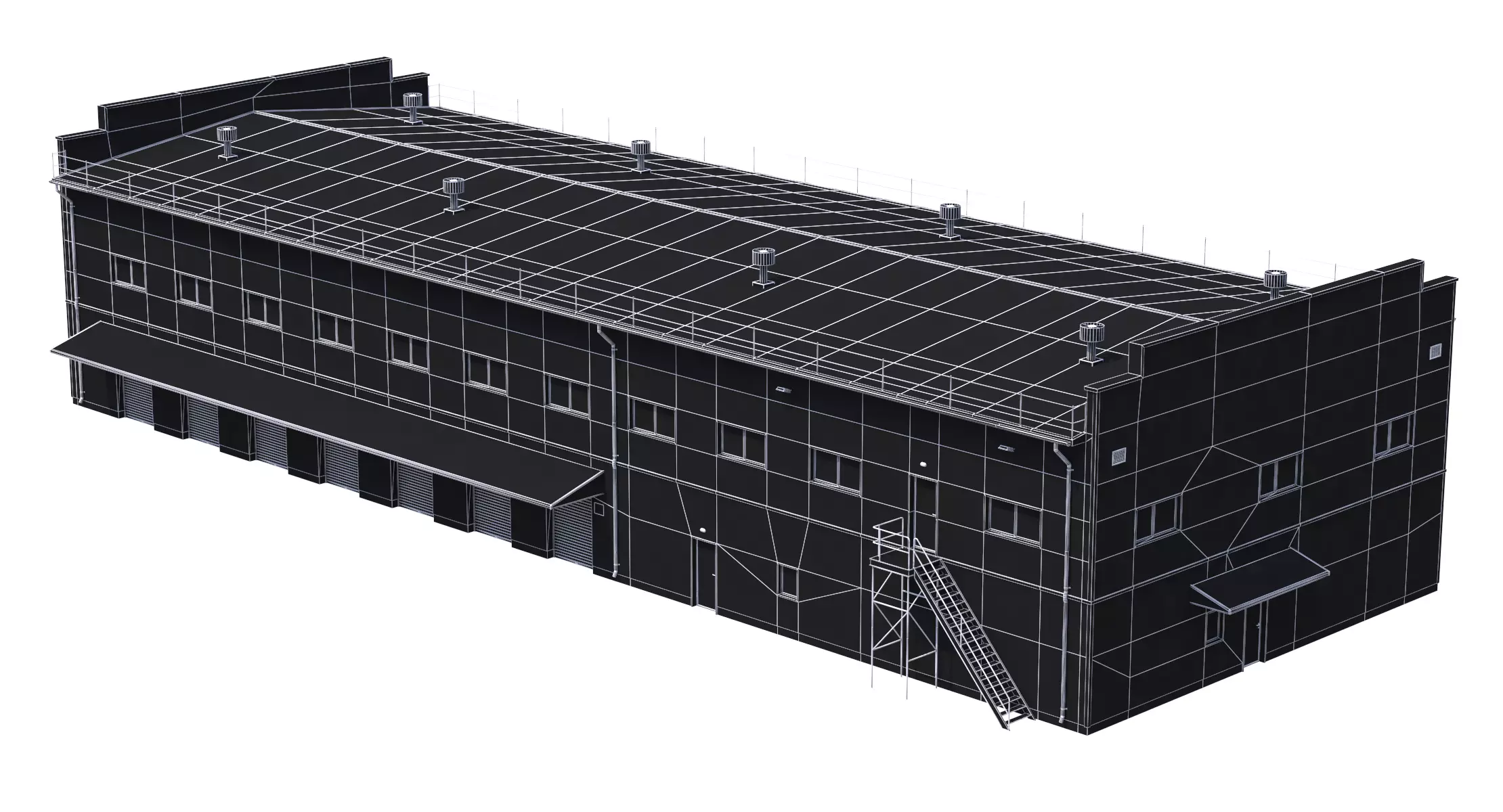 6 Blue Industrial Buildings Collection _25