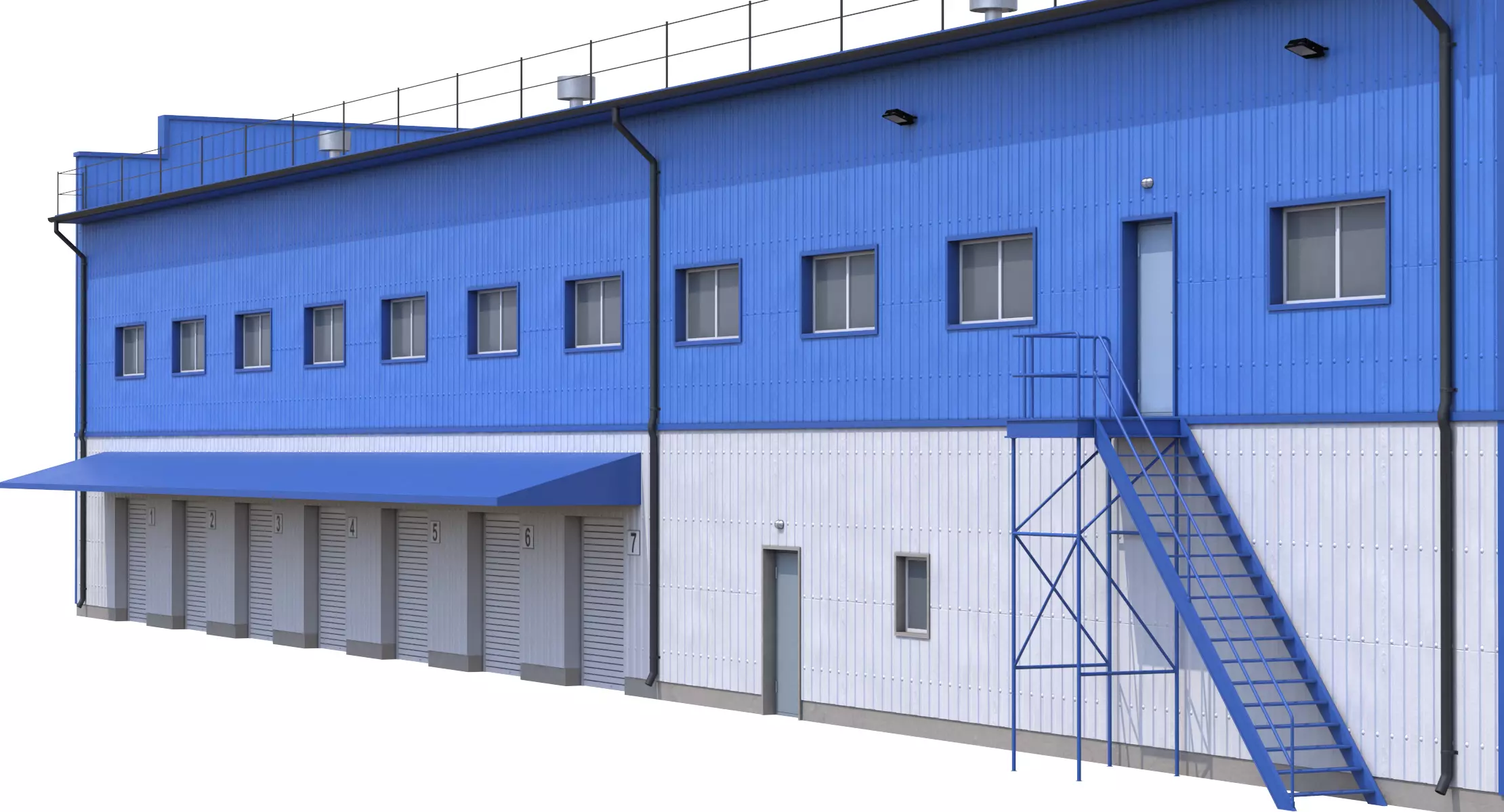 6 Blue Industrial Buildings Collection _23