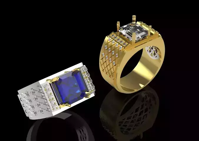 Modern Design Men Gold Ring with Onyx Stone Model mr0249