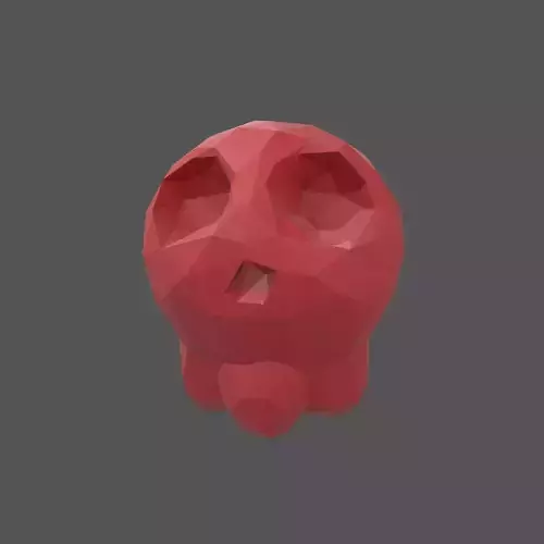 Lowpoly Style Cartoon Skull v1 004