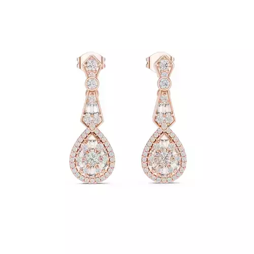 Round Cut Diamond New Design Earring 3DM STL Video