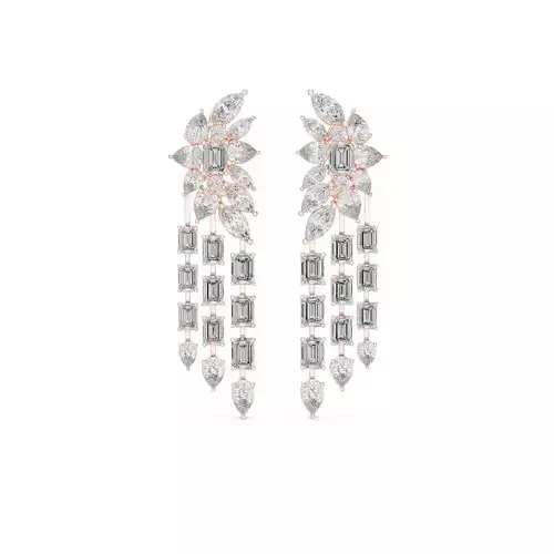 Emerald Pear Marquise Cut Diamond Earring 3DM STL Video 3D print model