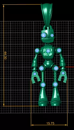 GOLD ROBBOT PENDANT  3D print model_4