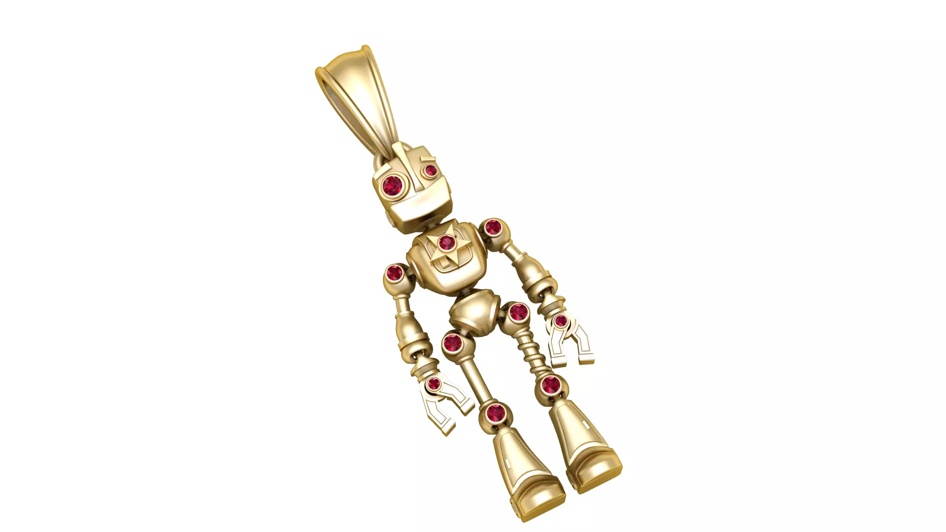 GOLD ROBBOT PENDANT  3D print model_2