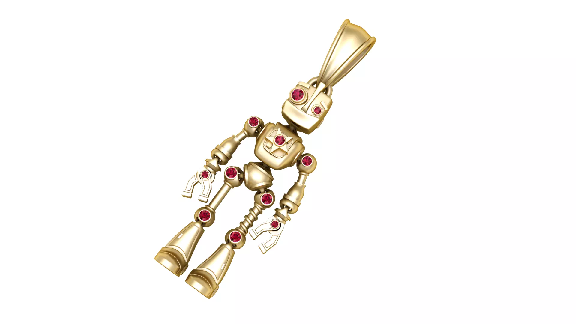 GOLD ROBBOT PENDANT  3D print model_3
