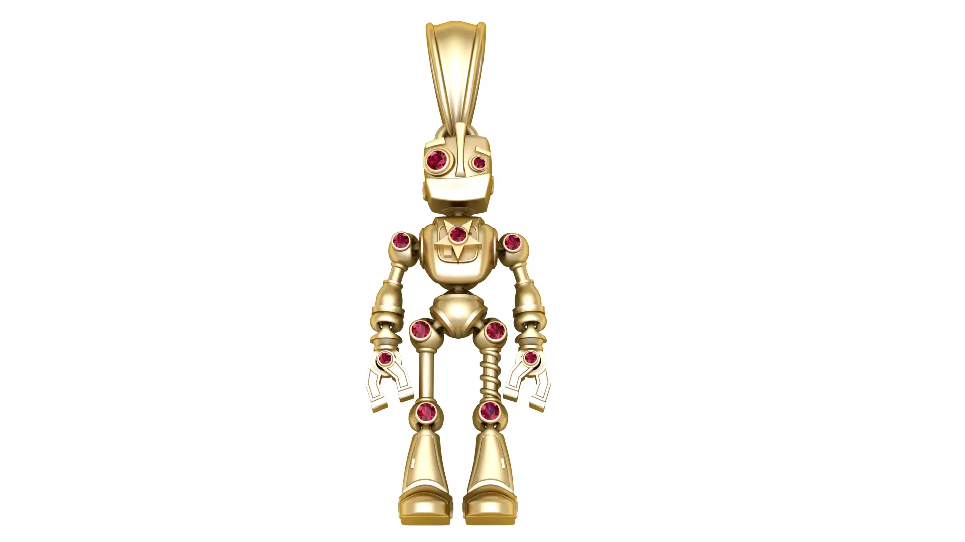 GOLD ROBBOT PENDANT  3D print model_0
