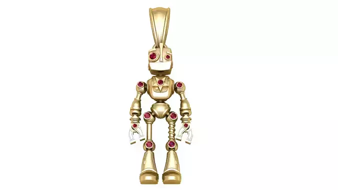 GOLD ROBBOT PENDANT 