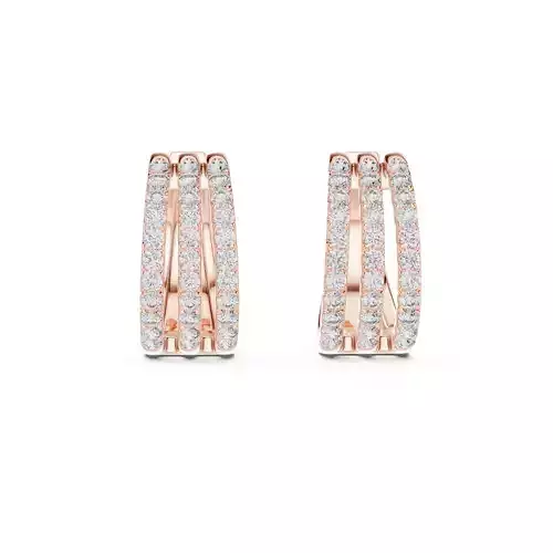 Round Cut Diamond Hinged Earring 3DM STL Video 3D print model