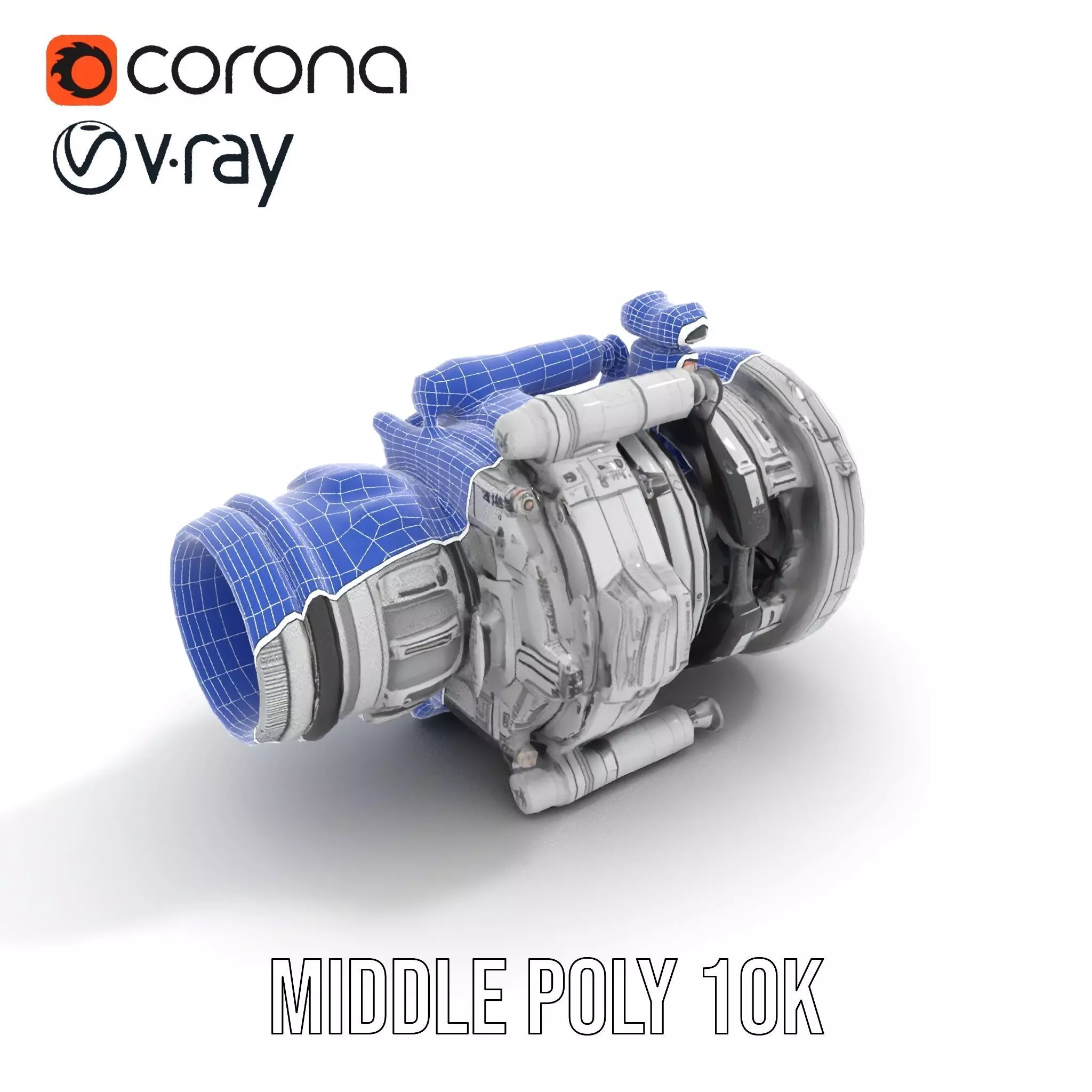 Futuristic Engine Model Pack Low-poly 3D model_28